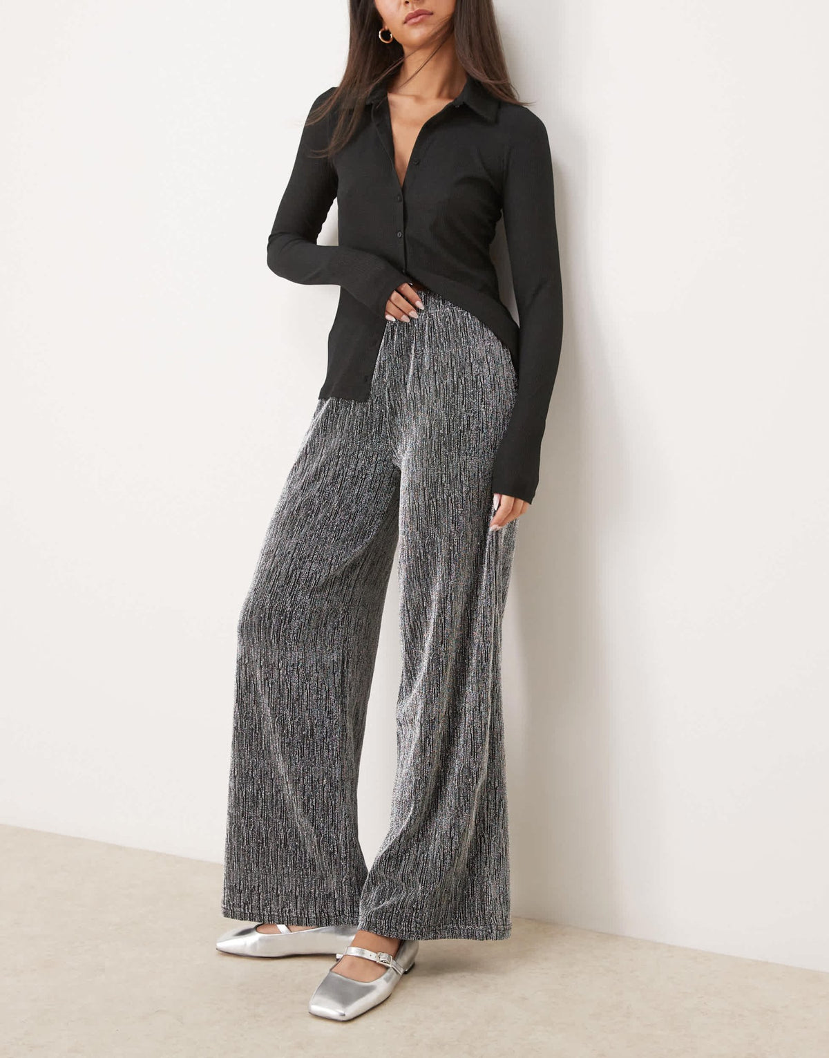 Selected Femme trouser in silver - ASOS Sample Sale