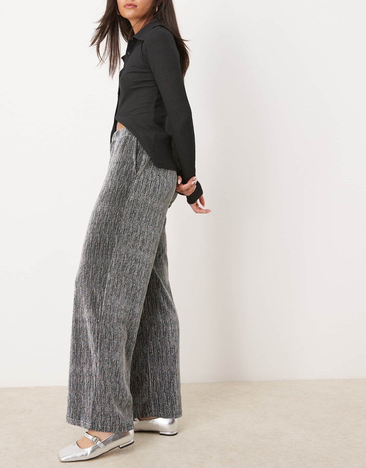 Selected Femme trouser in silver - ASOS Sample Sale