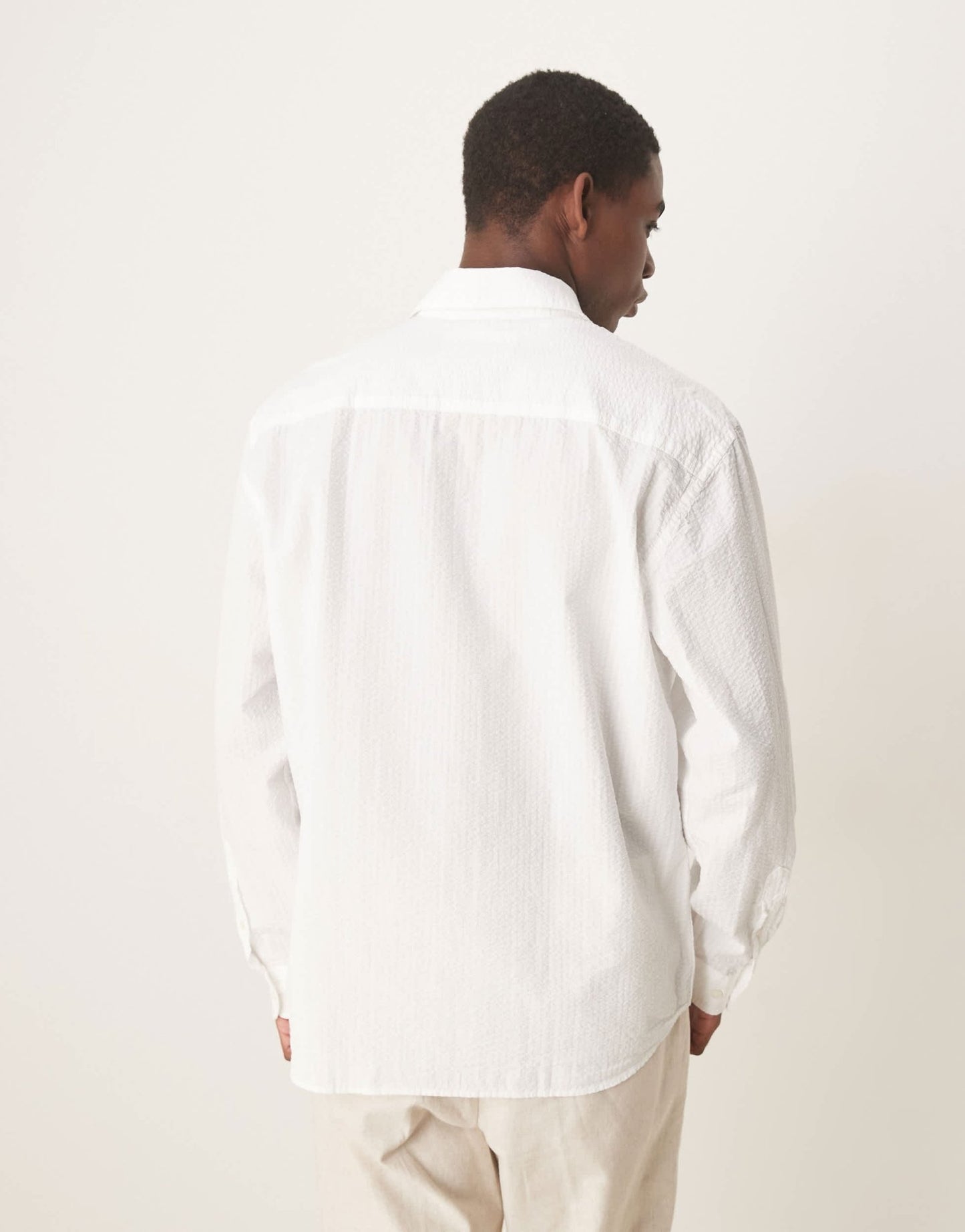Selected long sleeve seersucker shirt in white - ASOS Sample Sale