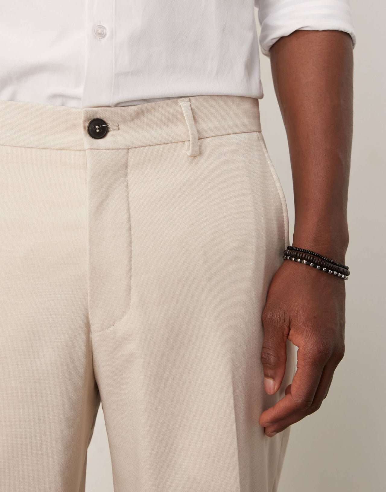 Selected Neil regular fit trouser in cream - ASOS Sample Sale