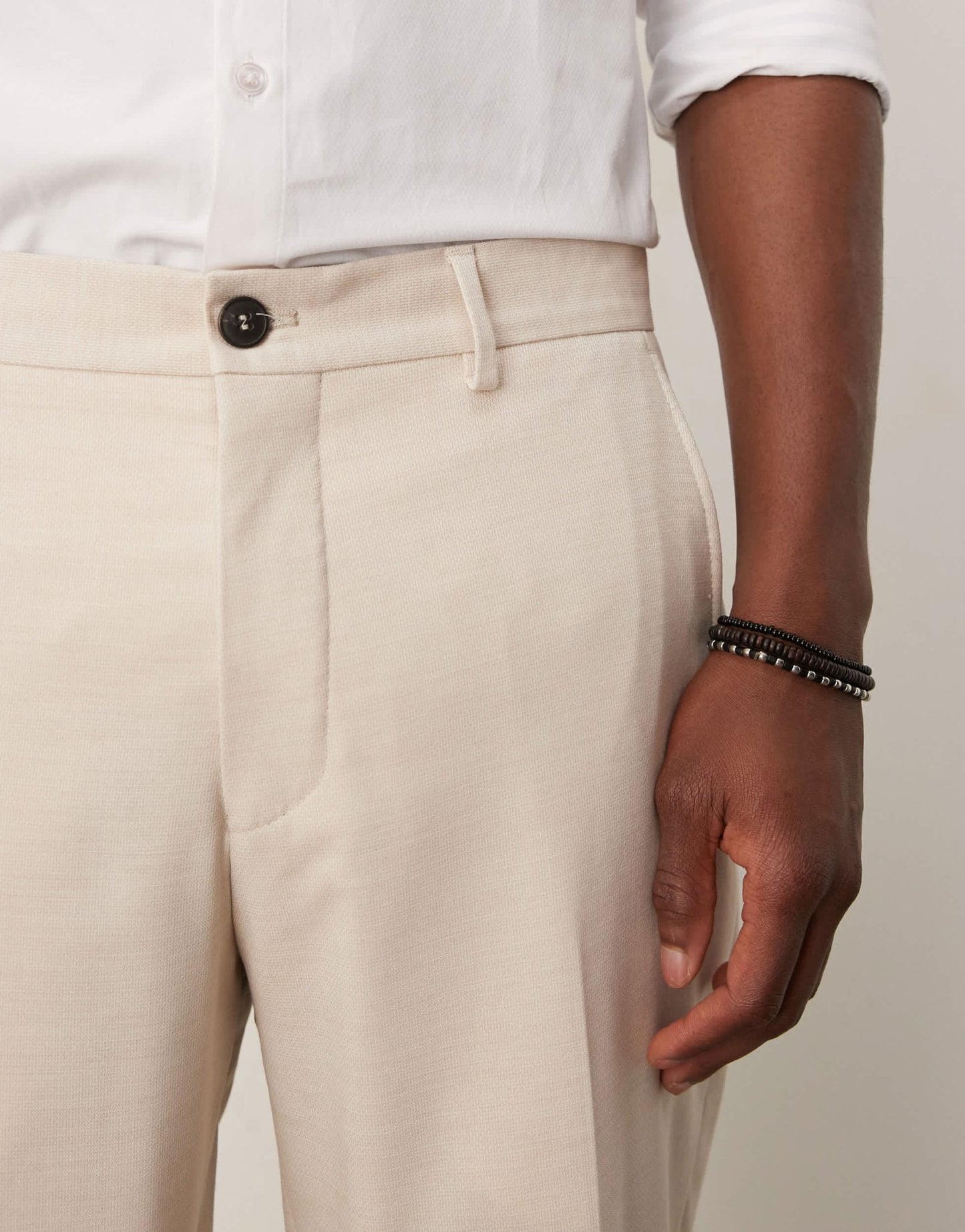 Selected Neil regular fit trouser in cream - ASOS Sample Sale