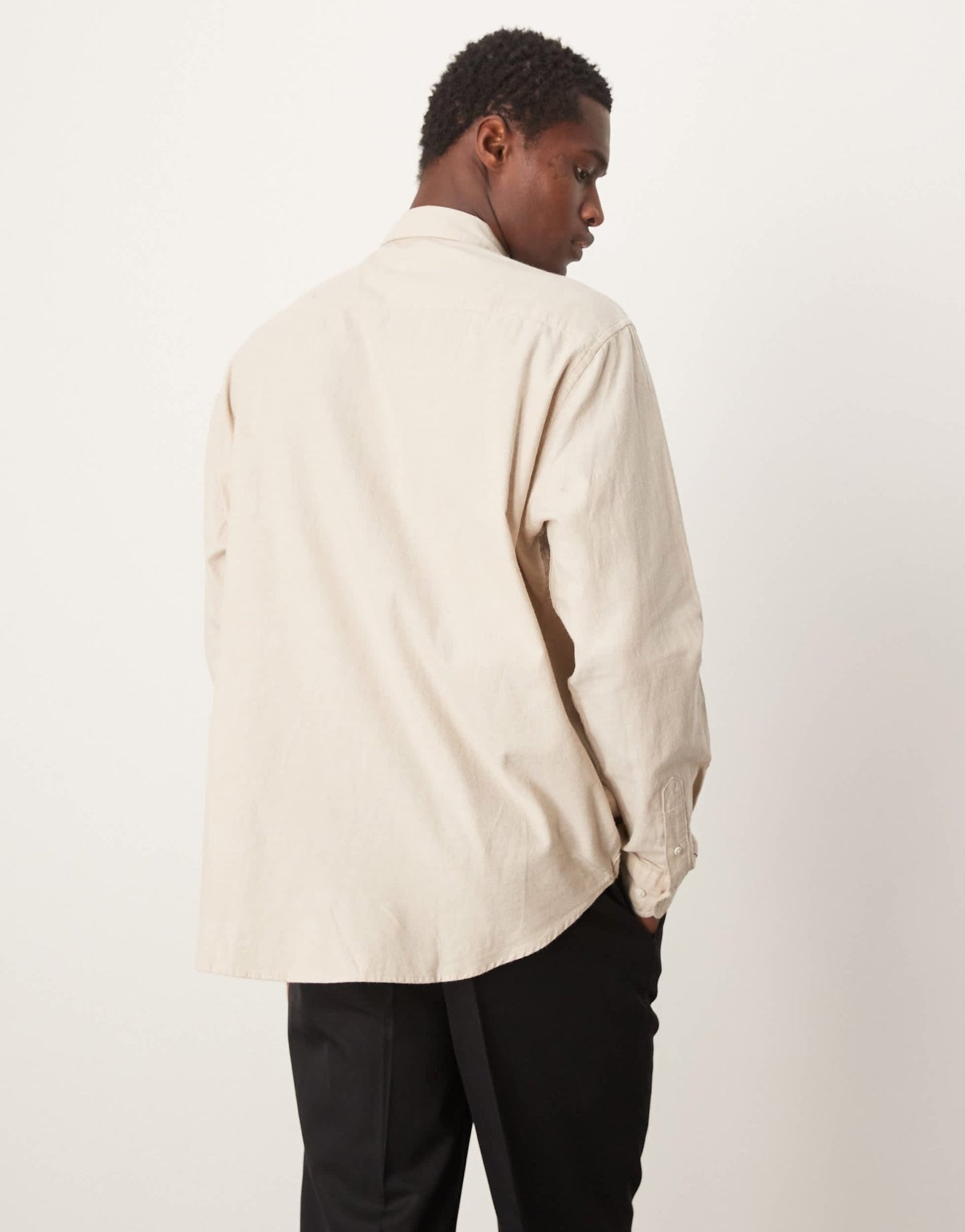 Selected oversized boxy shirt in cream - ASOS Sample Sale