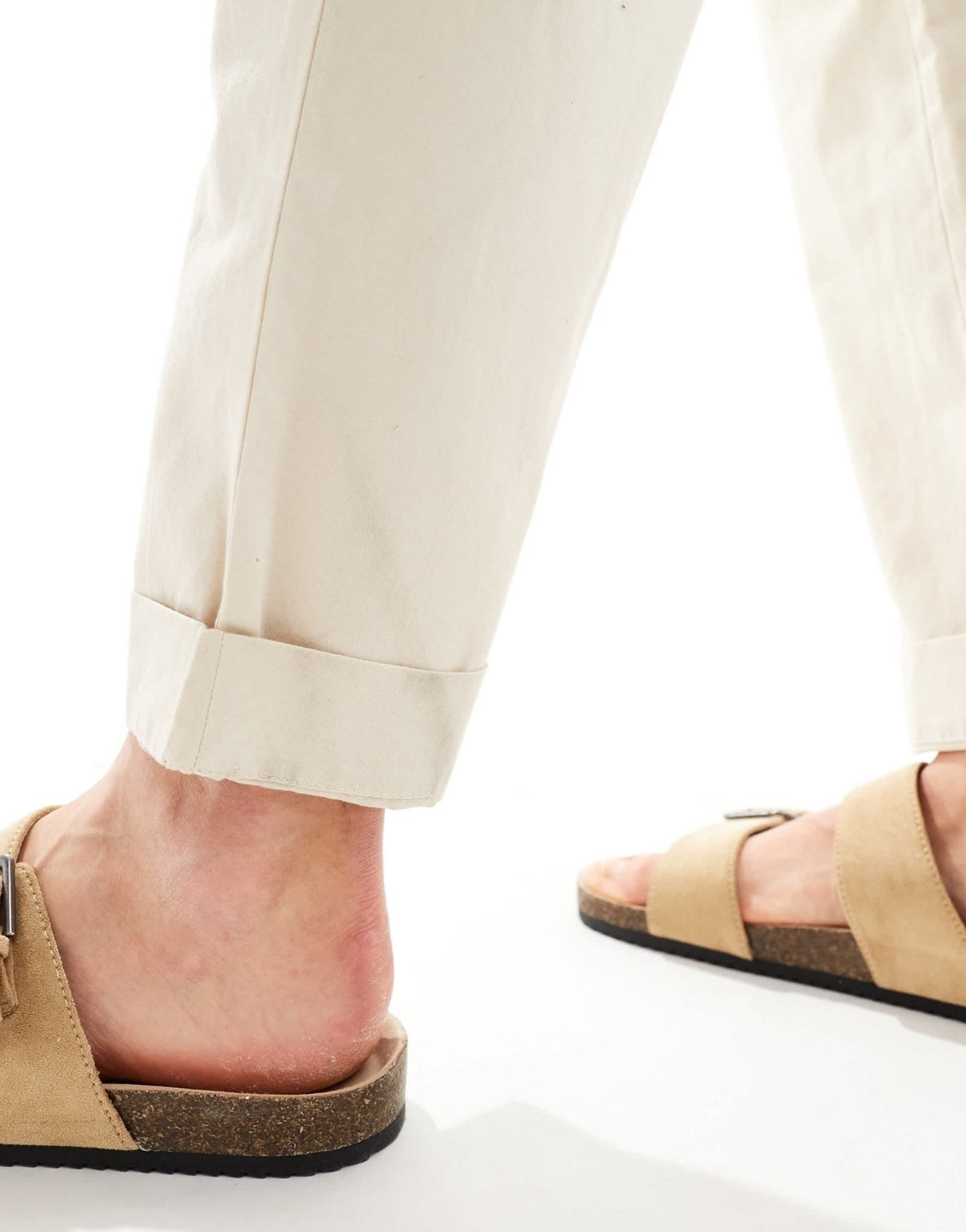 Selected relaxed fit crop trousers in cream - ASOS Sample Sale