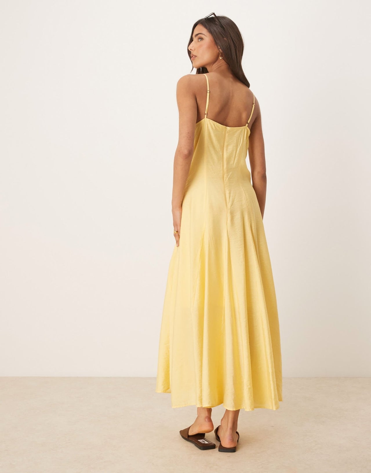 Selected structured long dress in pale yellow - ASOS Sample Sale