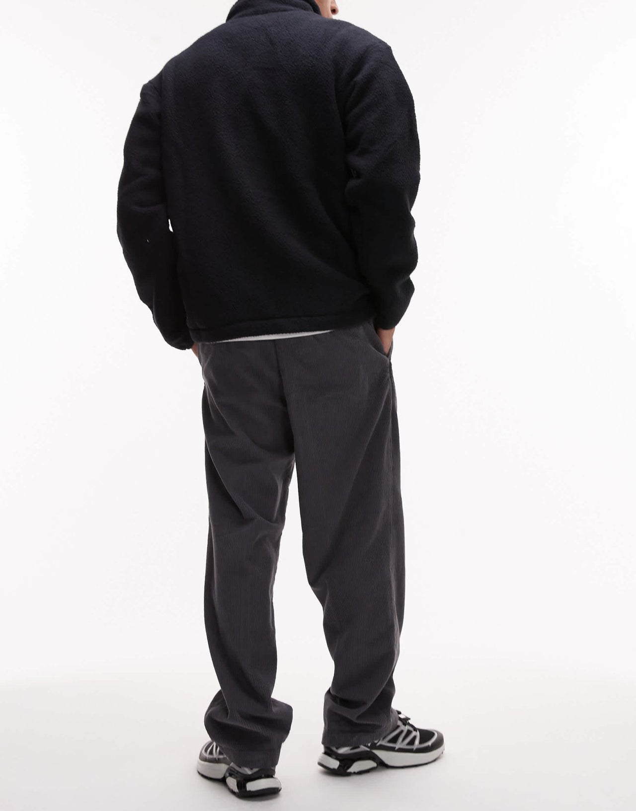 Selected Tristan Loose fit cord trousers in grey - ASOS Sample Sale