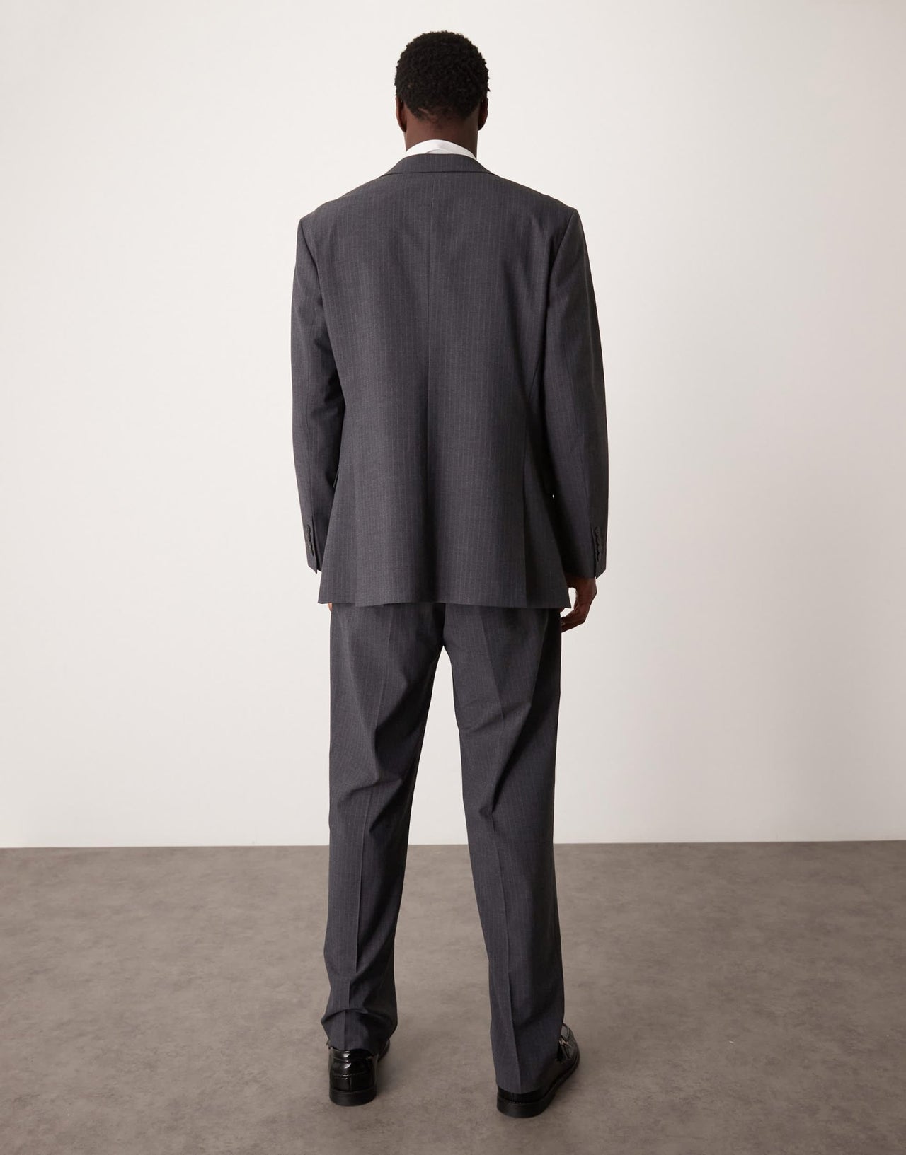 Selected wide leg suit trouser in grey pin stripe - ASOS Sample Sale