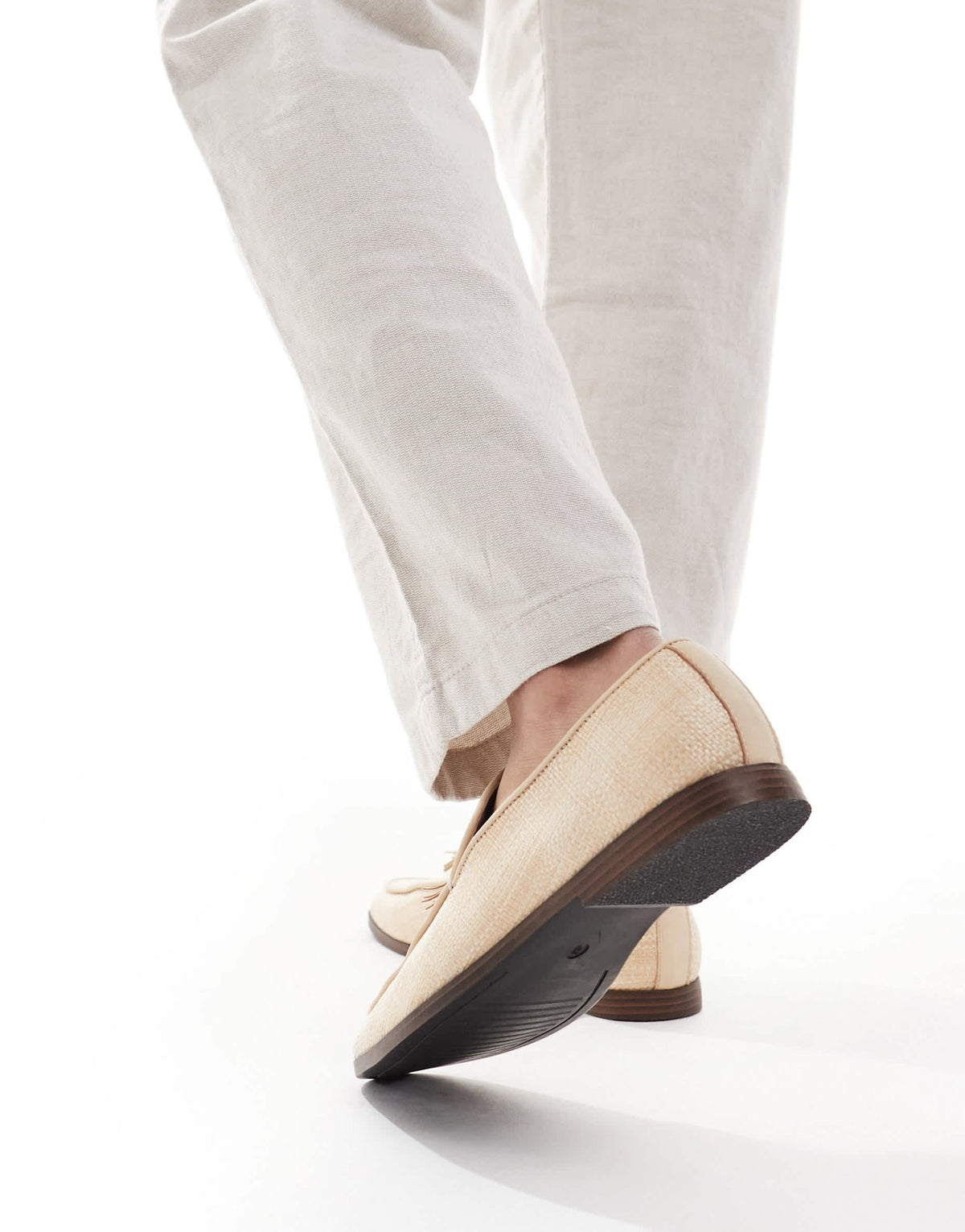 SEQWL Charlie loafers with tassel in raffia natural - ASOS Sample Sale