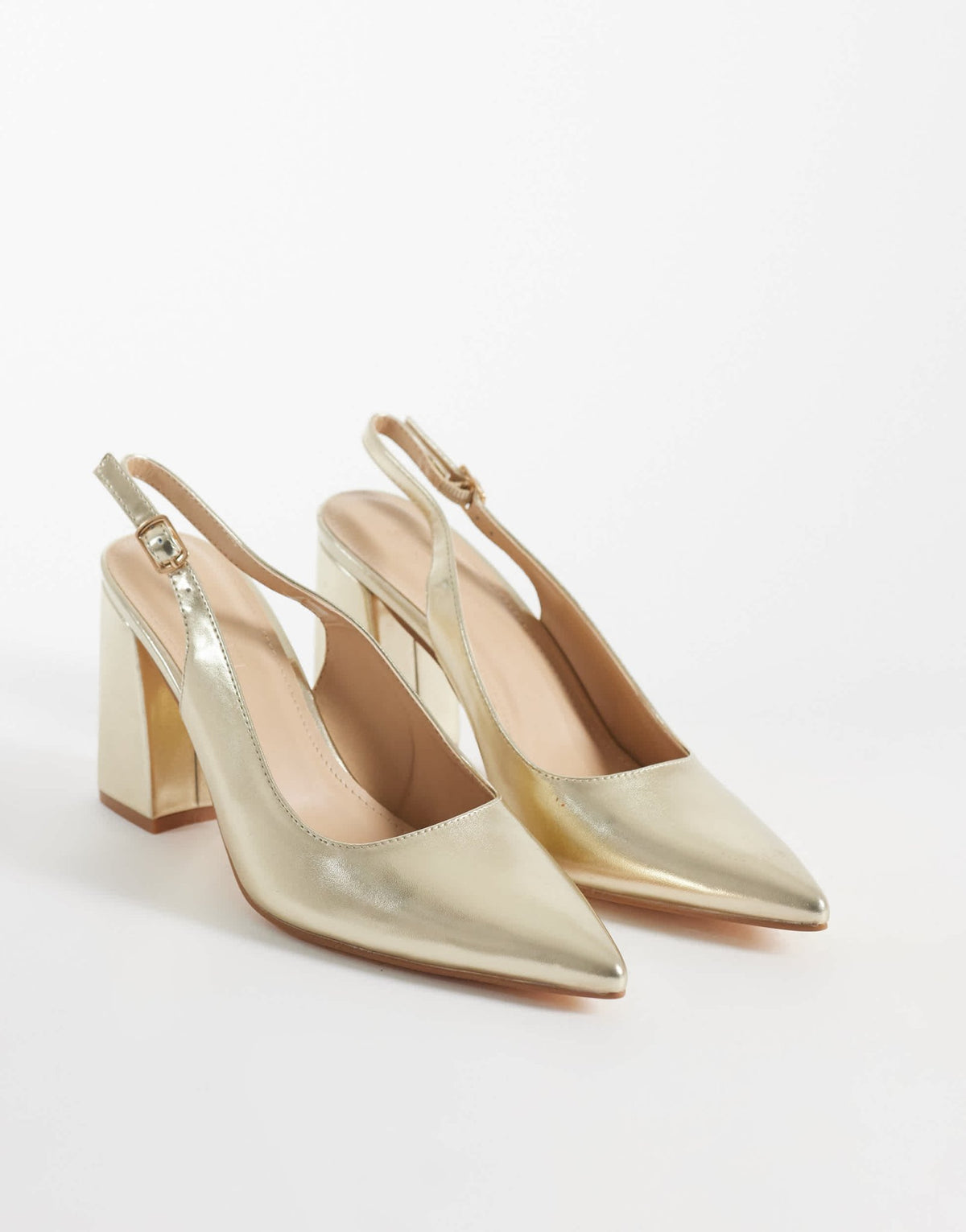 SEQWL Hogan block heeled shoes in gold pu - ASOS Sample Sale