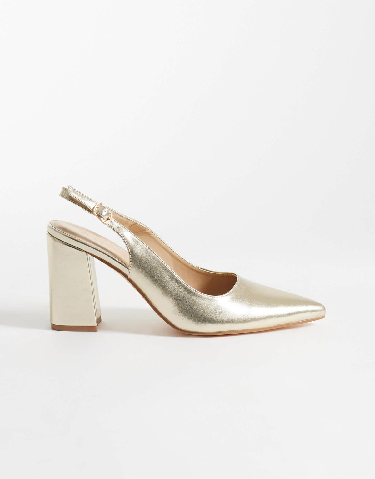 SEQWL Hogan block heeled shoes in gold pu - ASOS Sample Sale