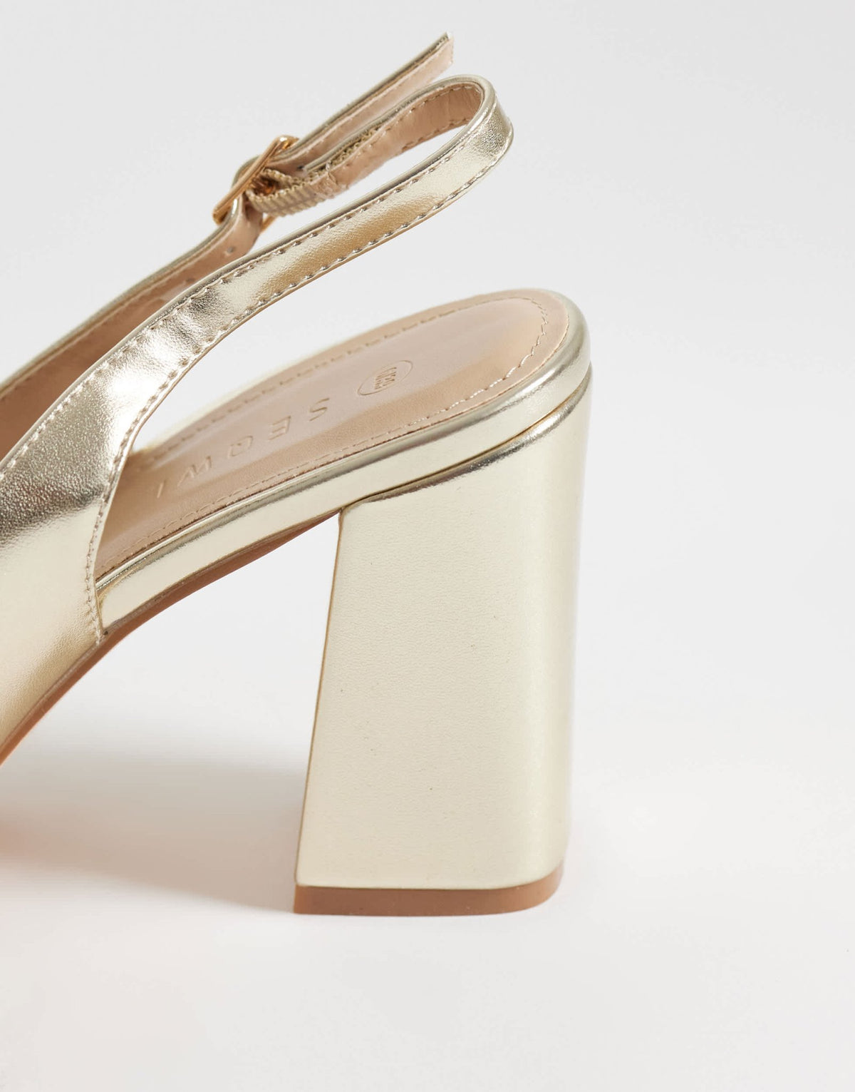 SEQWL Hogan block heeled shoes in gold pu - ASOS Sample Sale