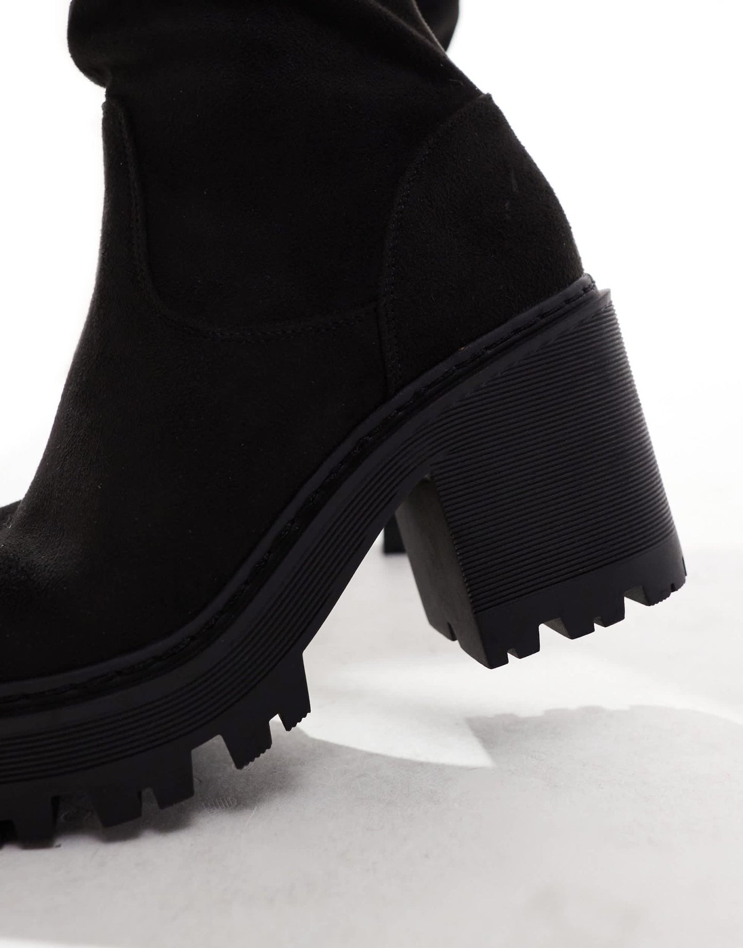 SEQWL knee high chunky boots in black - ASOS Sample Sale