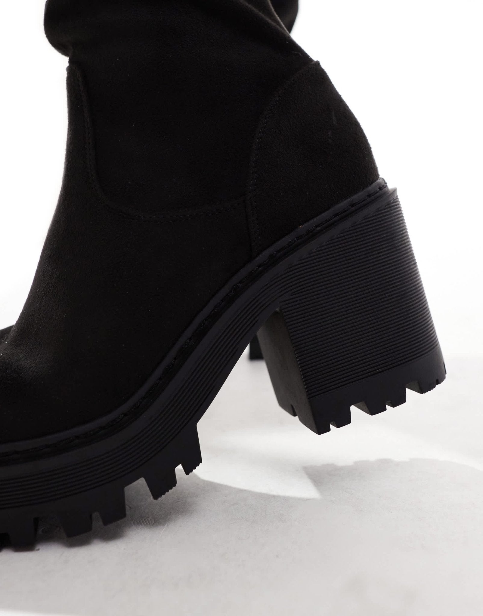 SEQWL knee high chunky boots in black - ASOS Sample Sale