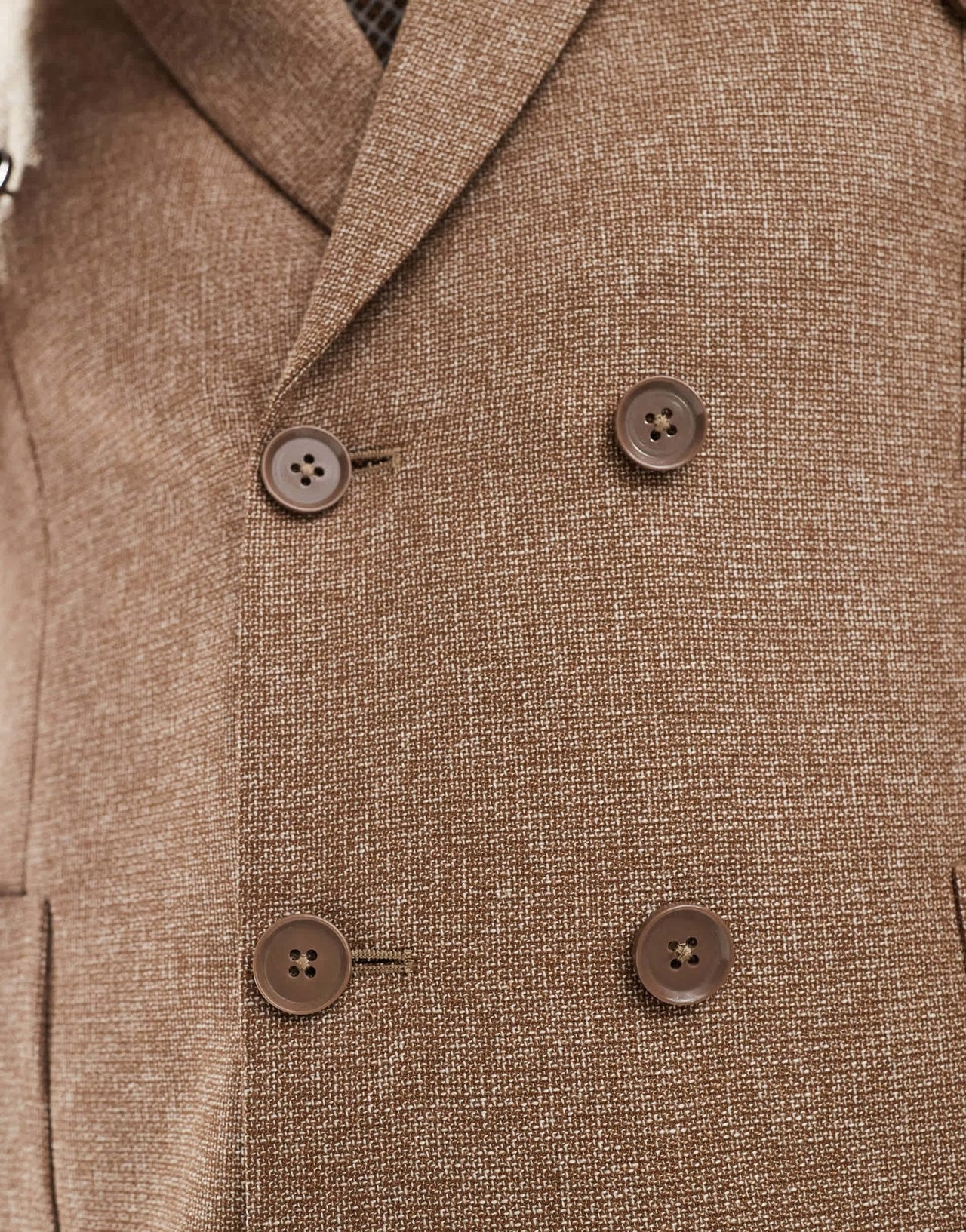 Shelby and Sons double breasted tailored slim blazer in mid brown co - ord - ASOS Sample Sale