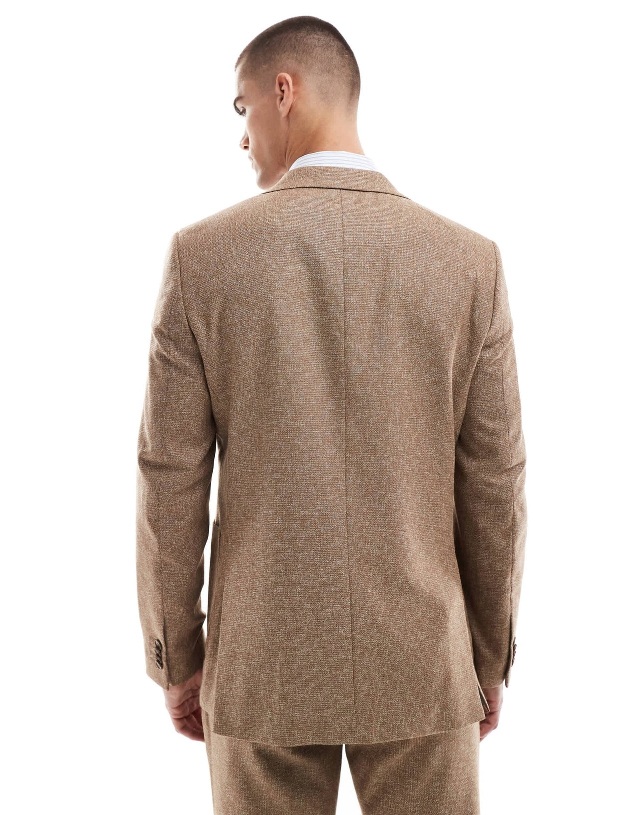 Shelby and Sons double breasted tailored slim blazer in mid brown co - ord - ASOS Sample Sale