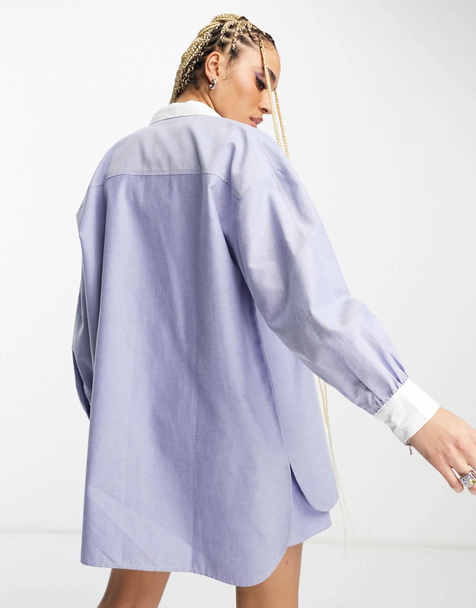 Signature 8 co-ord oversized colourblock shirt in blue - ASOS Sample Sale