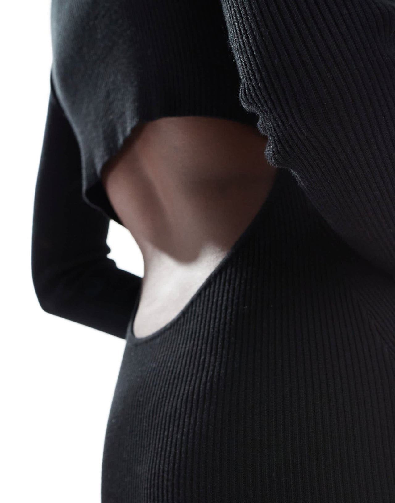 Simmi knitted midi jumper dress with cut out detail in black - ASOS Sample Sale