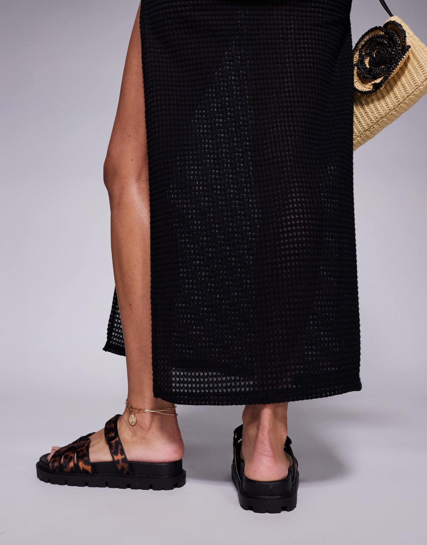 Simmi London Adelle strappy flat sandals in leopard - ASOS Sample Sale