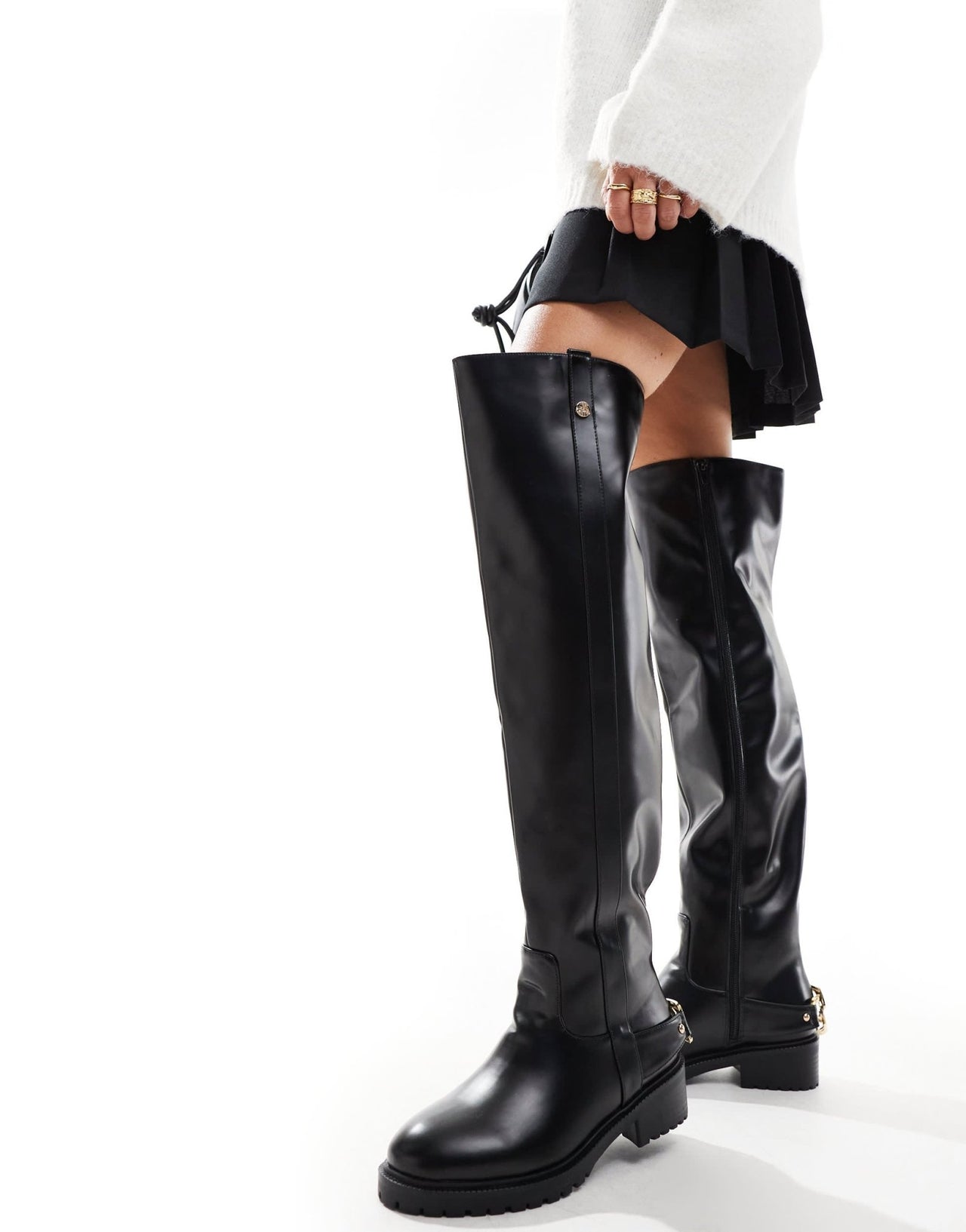 Simmi London Gerald Over the Knee Boot in Black - ASOS Sample Sale