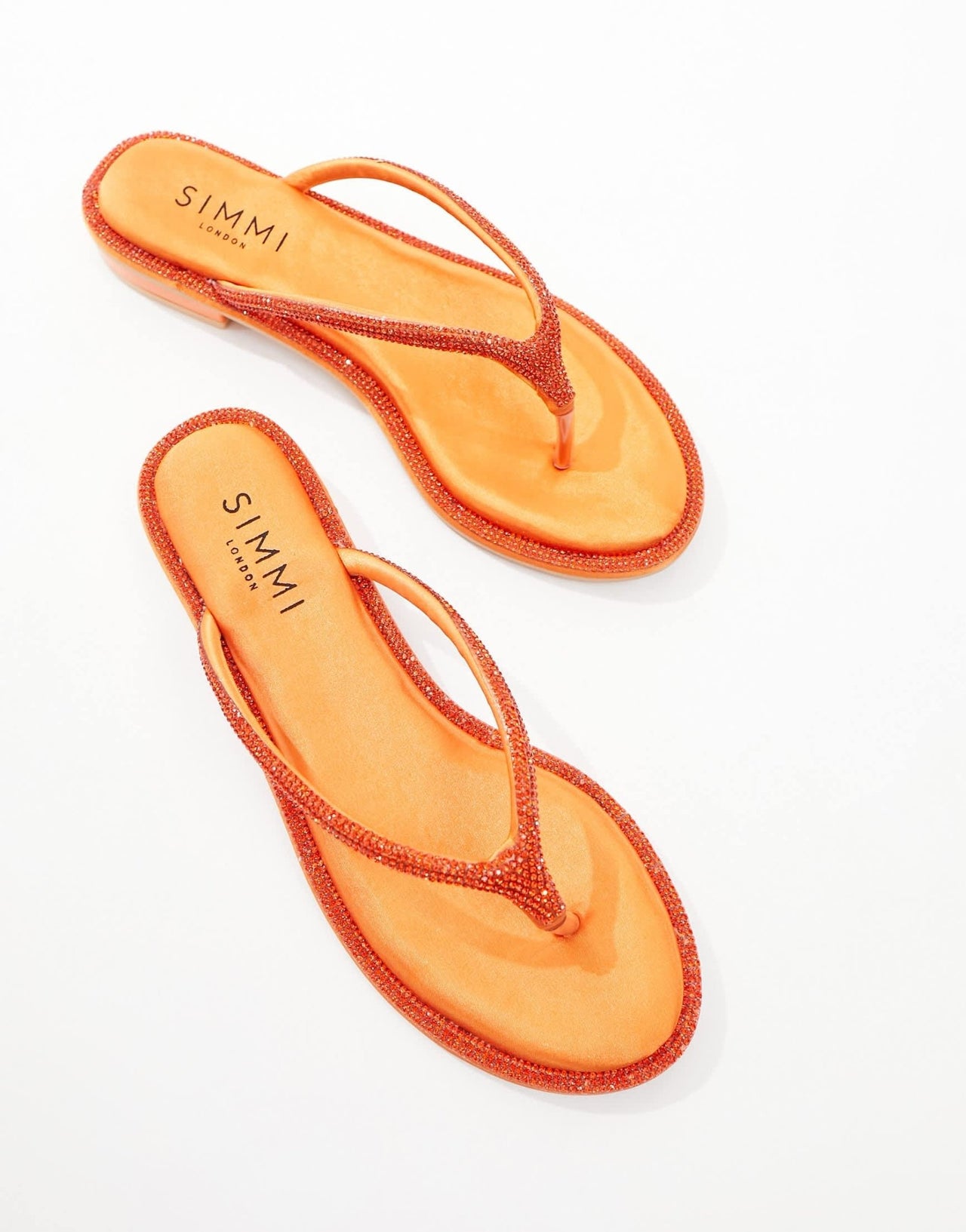 Simmi London Havanah embellished flat sandal in orange - ASOS Sample Sale