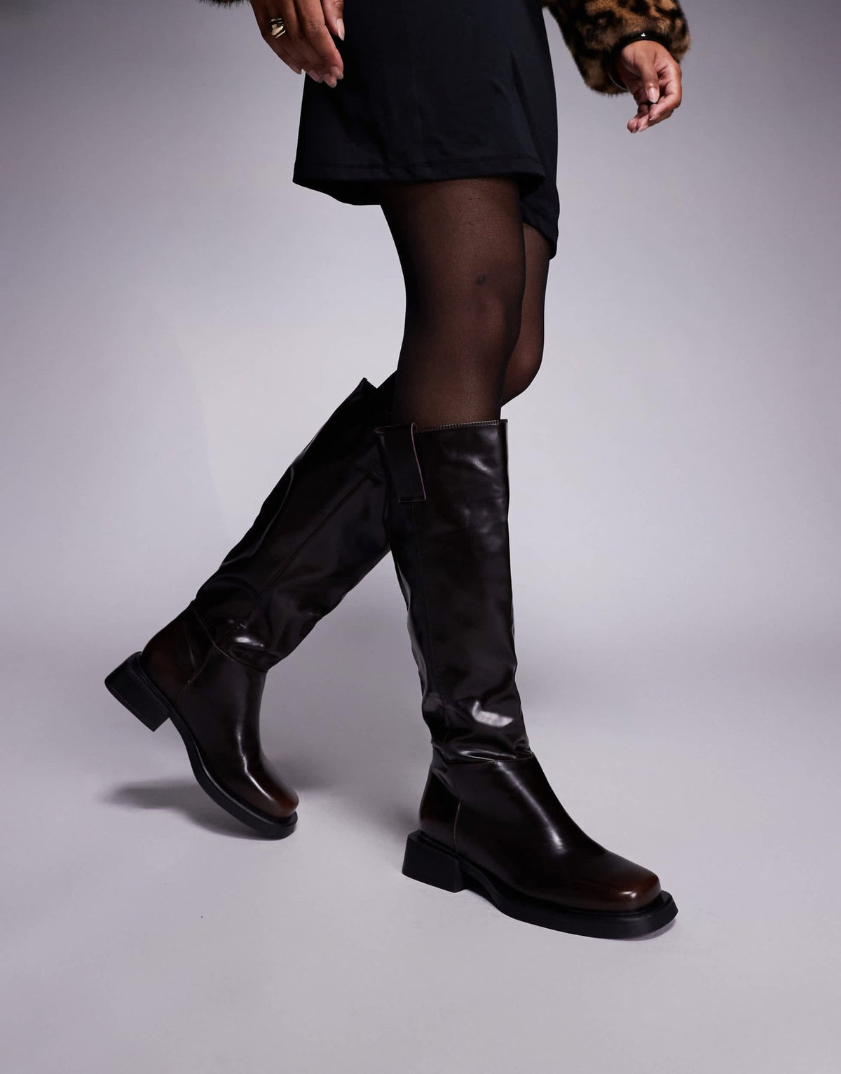 Simmi London knee boots in burnt brown - ASOS Sample Sale
