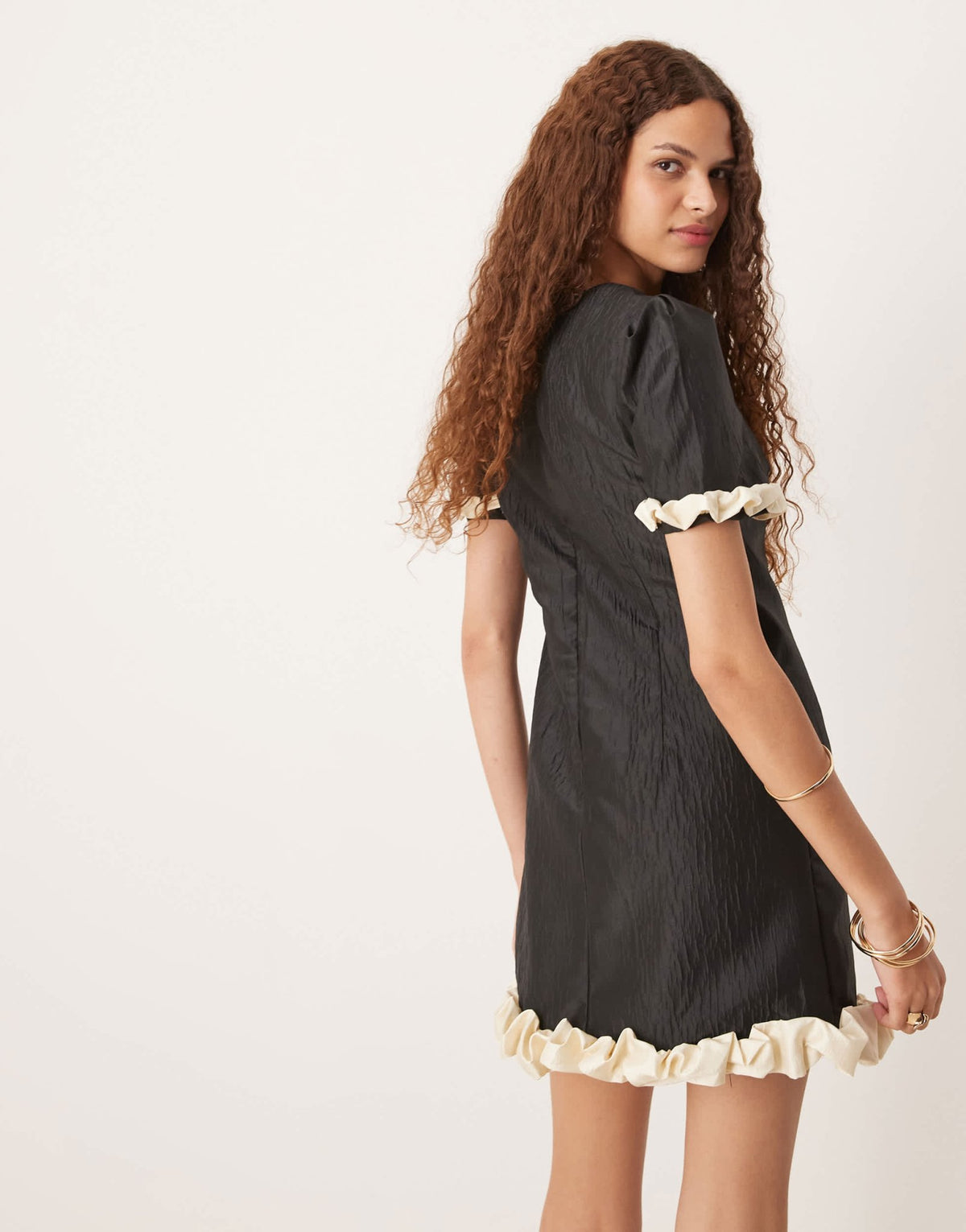 Sister Jane contrast bubble mini dress in black - ASOS Sample Sale