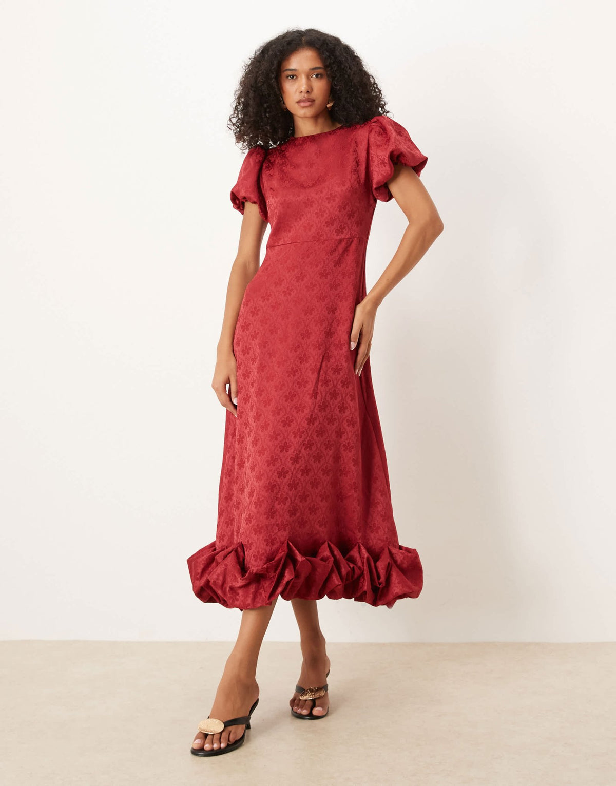 Sister Jane puff sleeve bubble hem maxi dress in orchid - ASOS Sample Sale