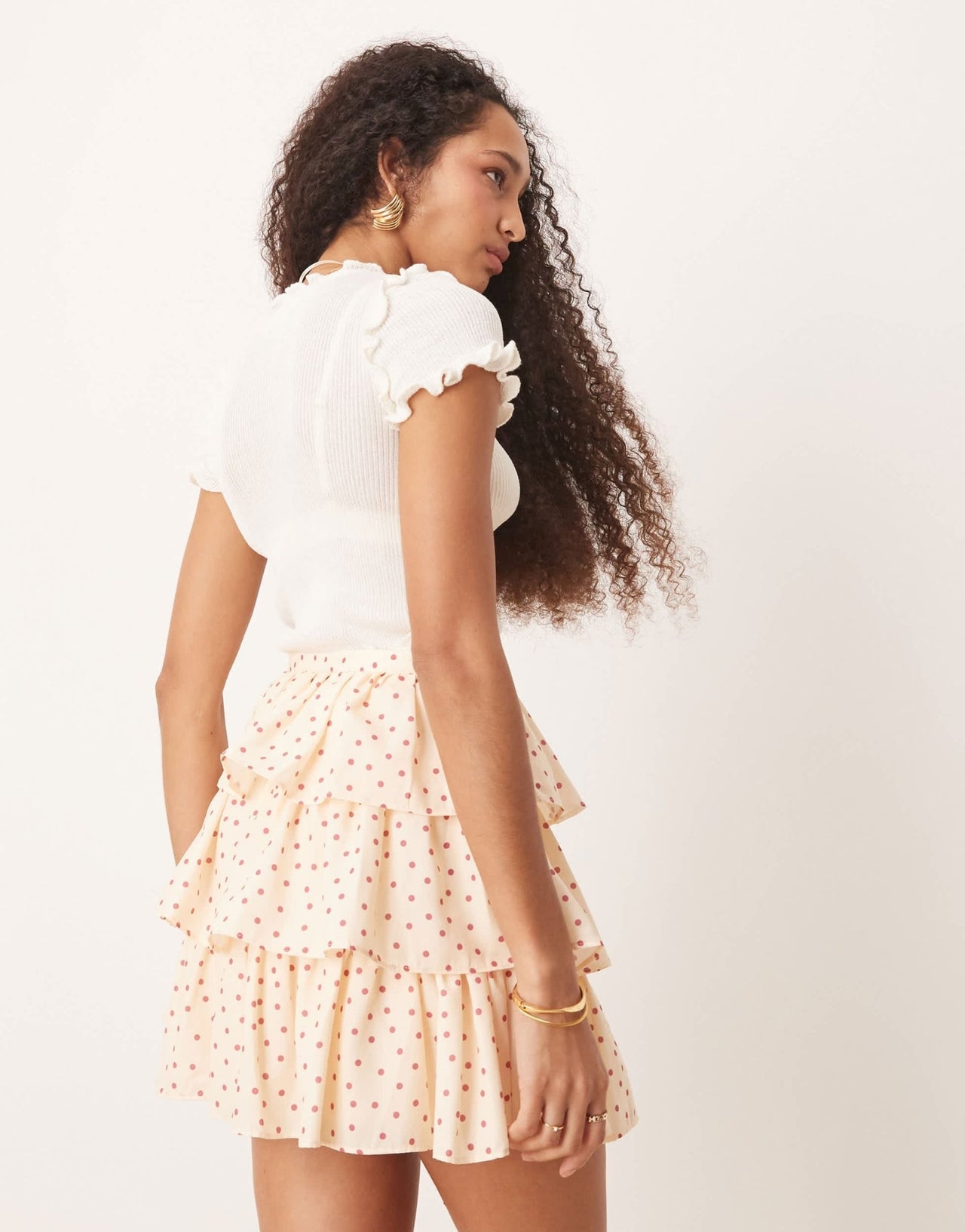 Sister Jane ruffle mini skirt in pink polka dot - ASOS Sample Sale