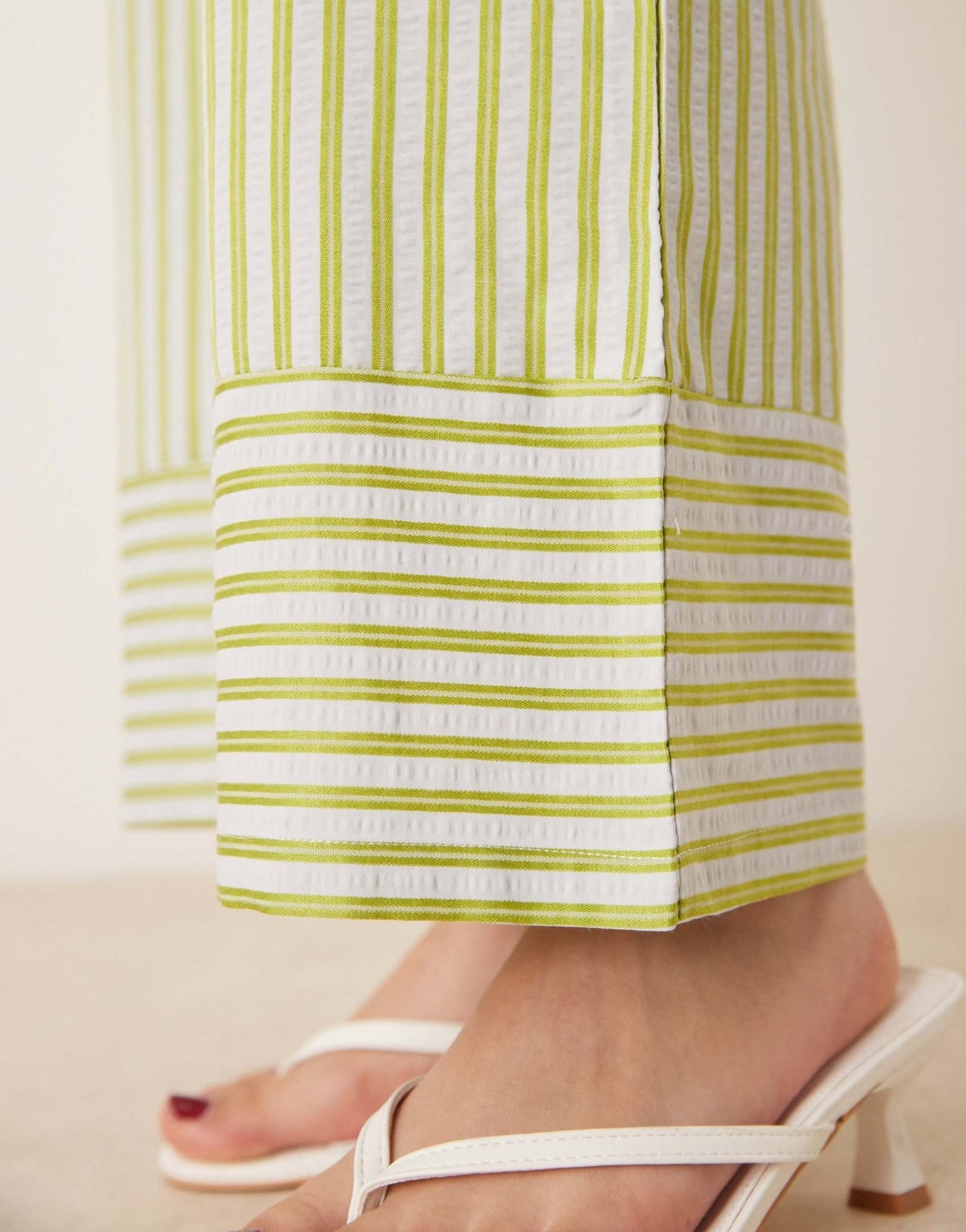 Sister Jane wide leg stripe trouser co-ord in green - ASOS Sample Sale