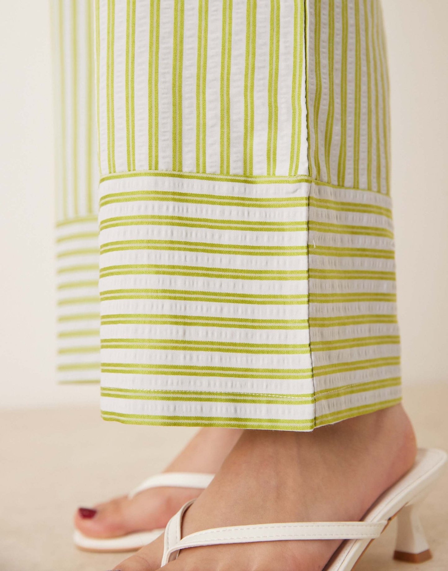 Sister Jane wide leg stripe trouser co-ord in green - ASOS Sample Sale