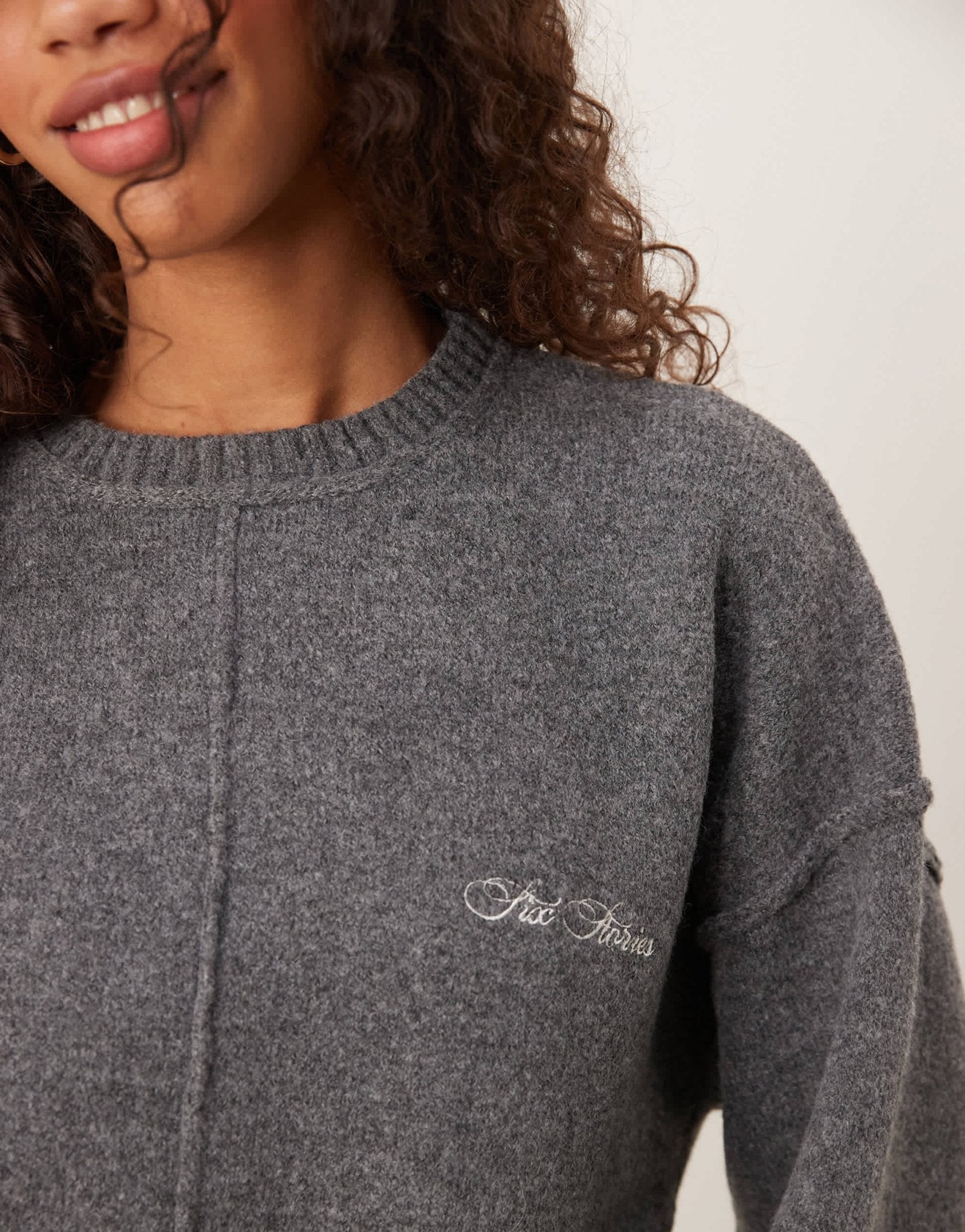 Six Stories knitted oversized jumper co - ord in grey - ASOS Sample Sale