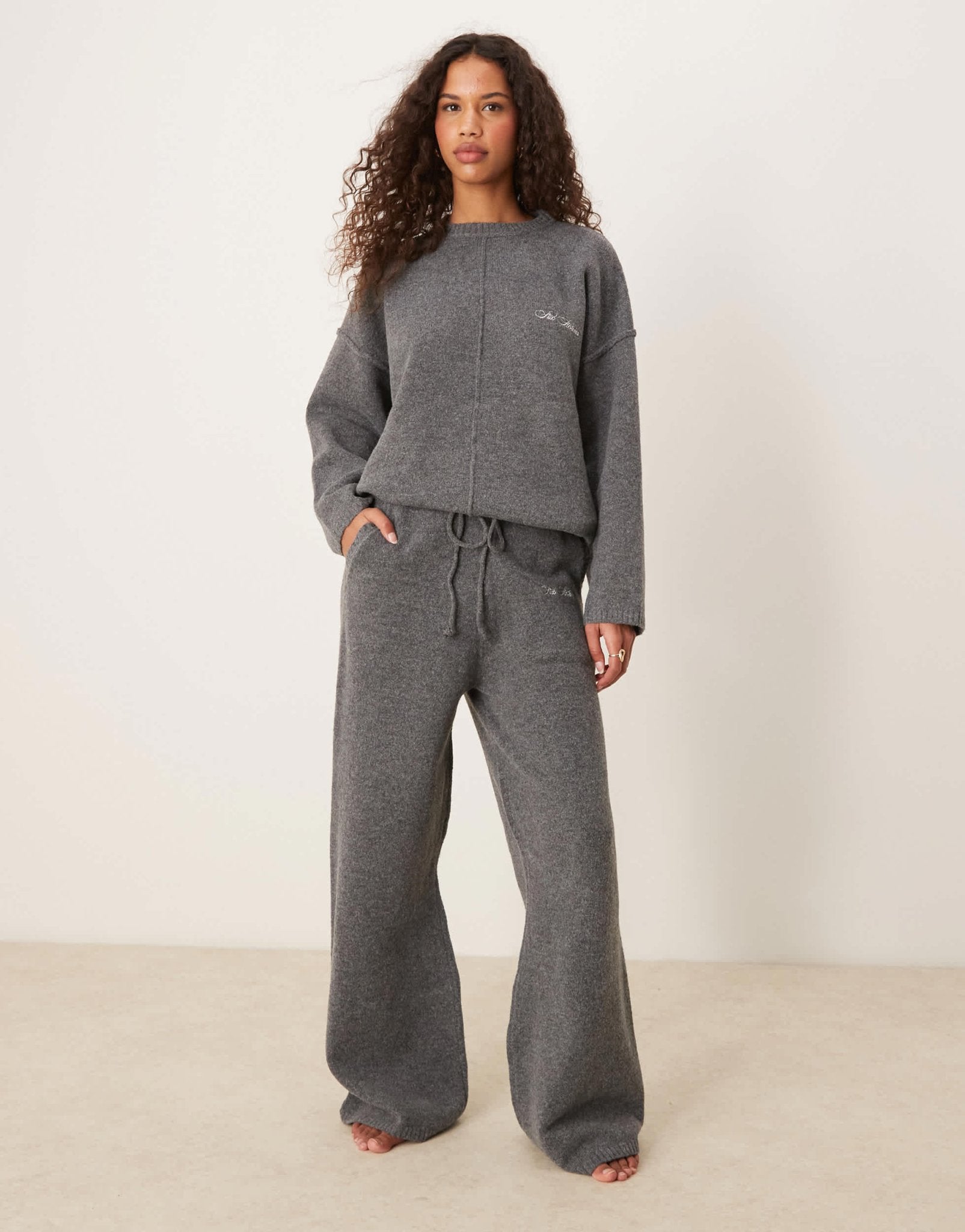 Six Stories knitted oversized jumper co - ord in grey - ASOS Sample Sale