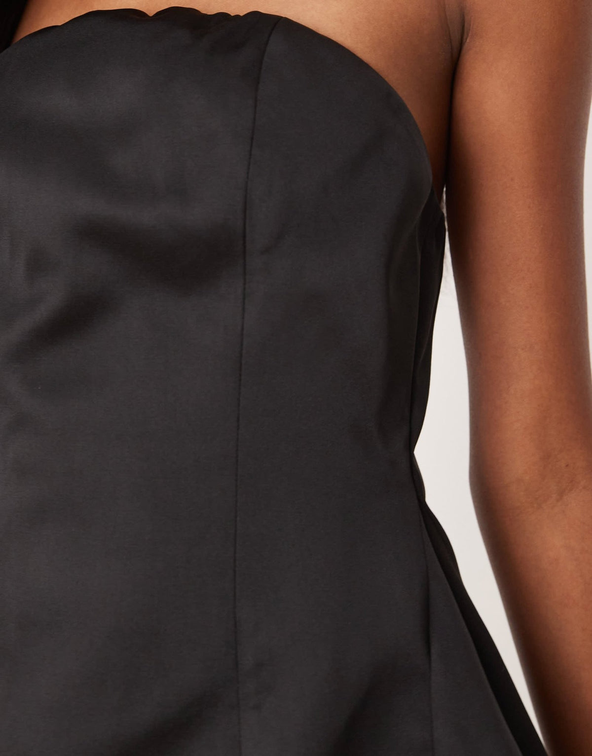 Six Stories structured A - line satin mini dress in black - ASOS Sample Sale