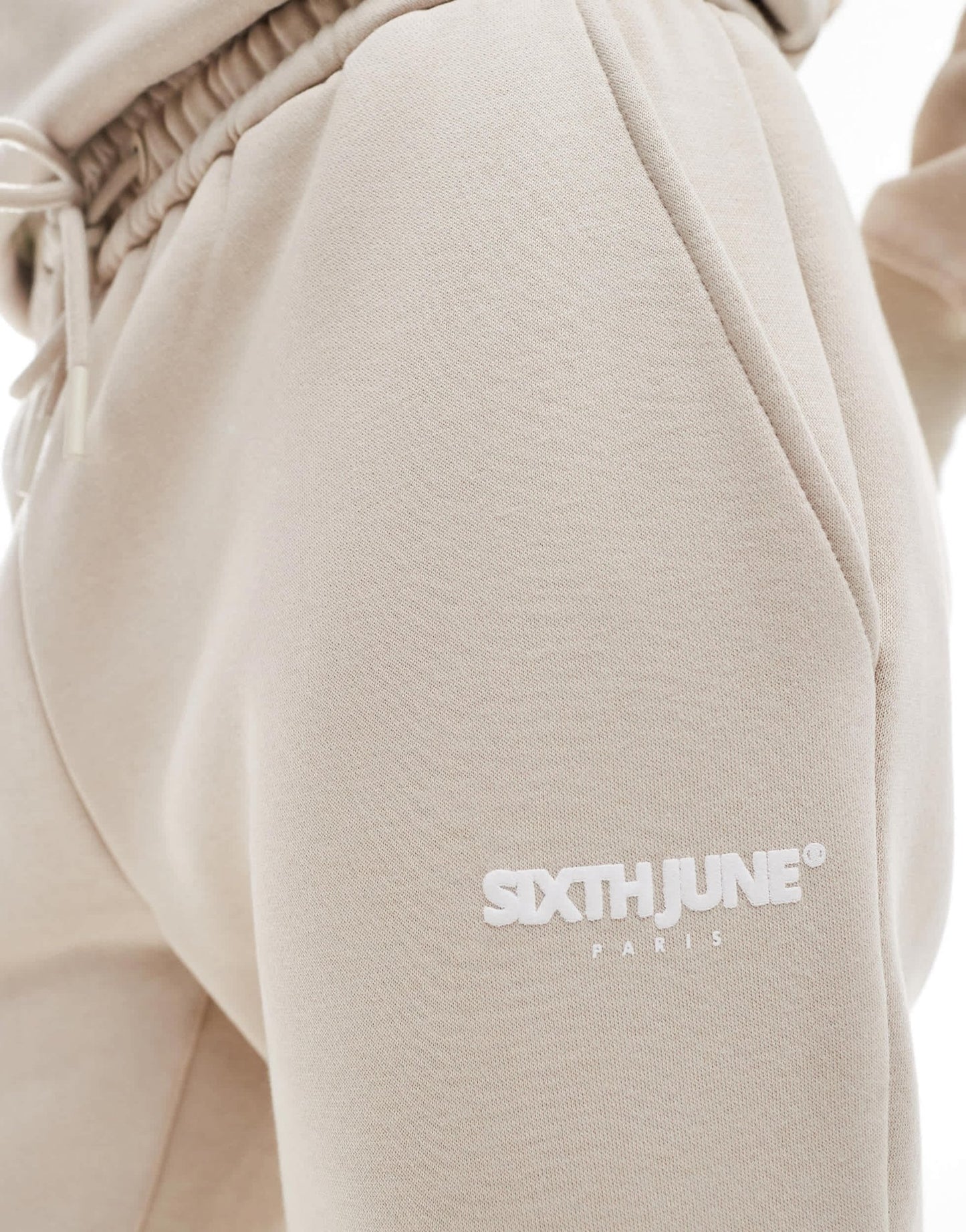 Sixth June printed motif straight leg jogger co - ord in beige - ASOS Sample Sale