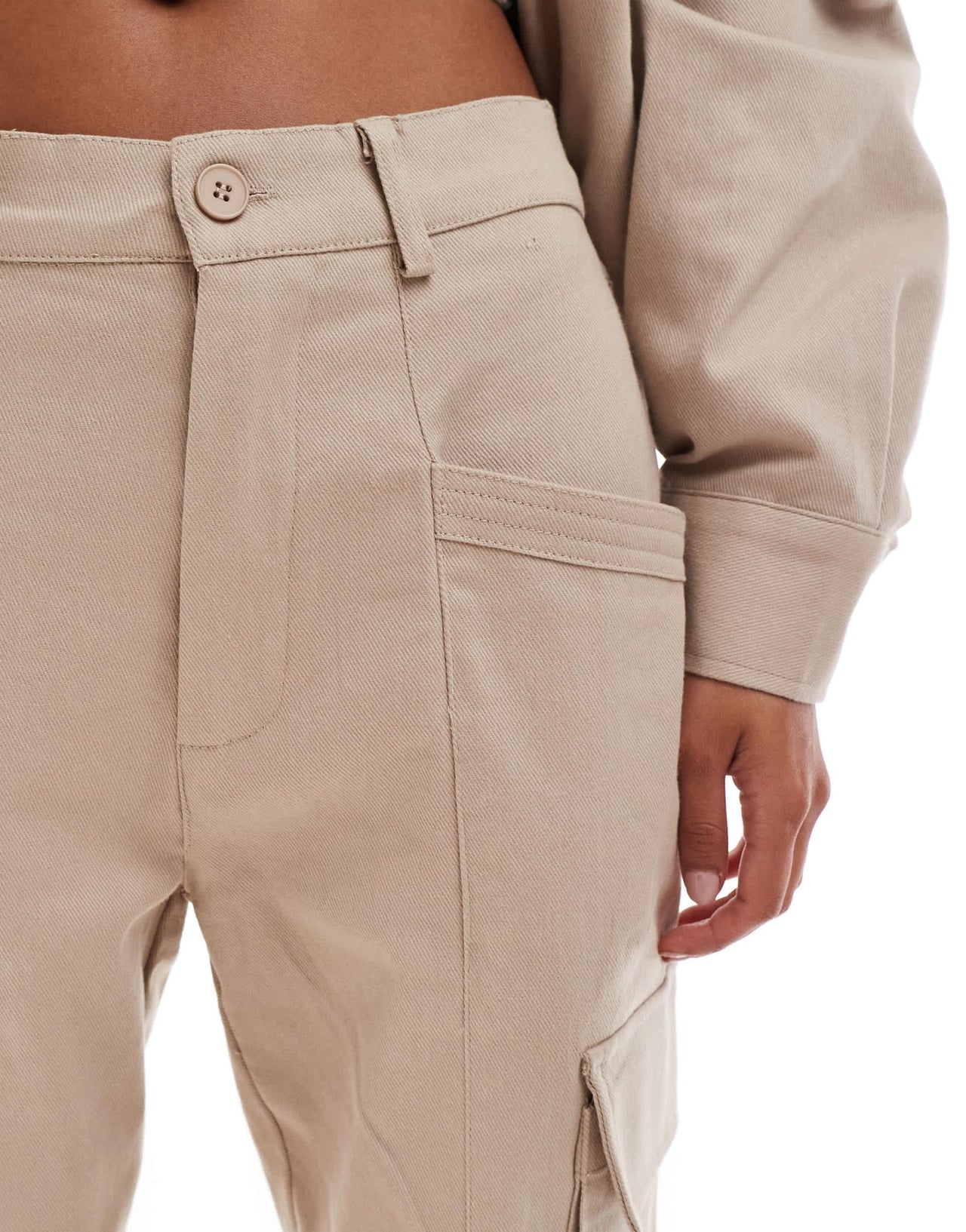 Sixth June relaxed trouser co - ord in beige - ASOS Sample Sale