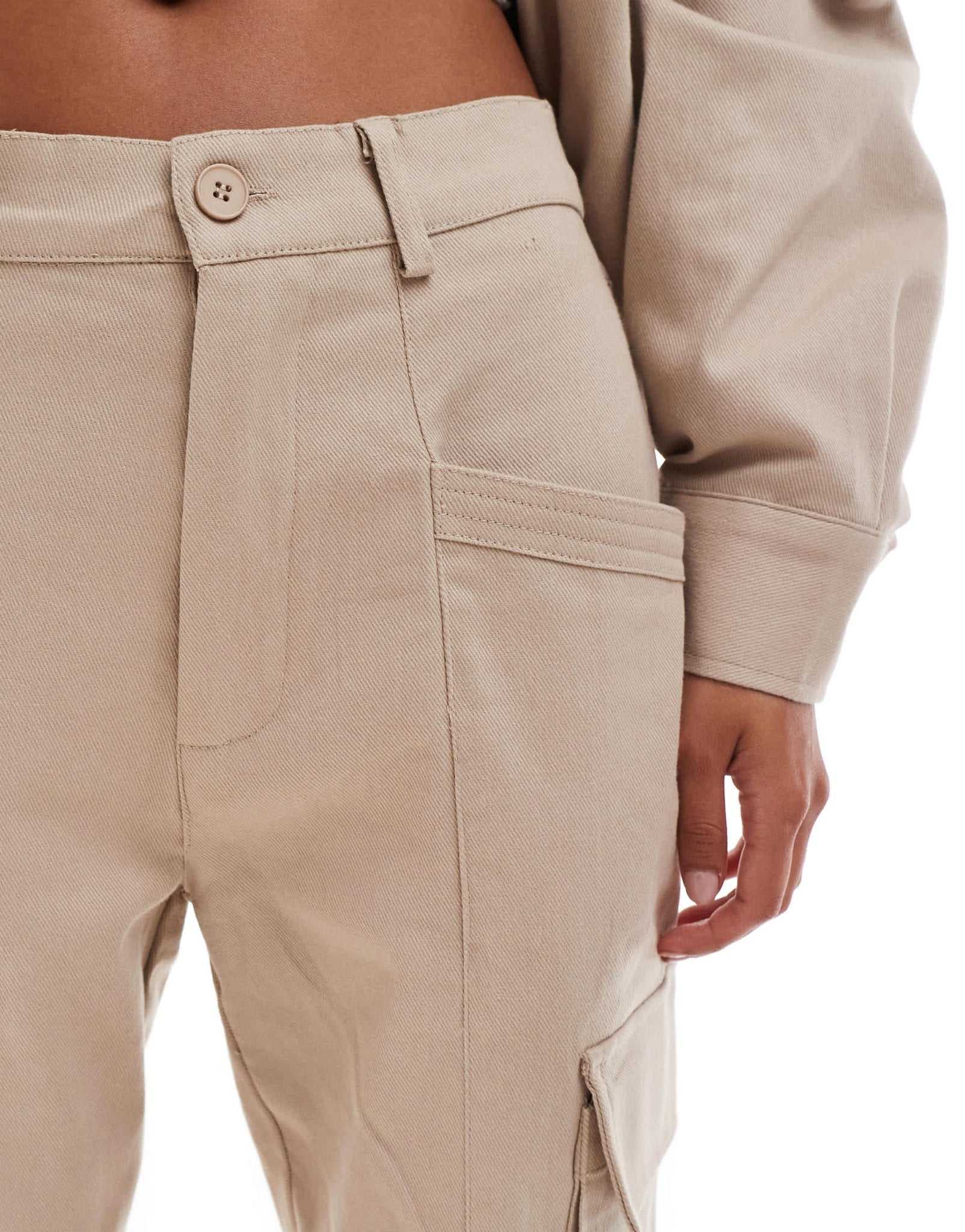 Sixth June relaxed trouser co - ord in beige - ASOS Sample Sale
