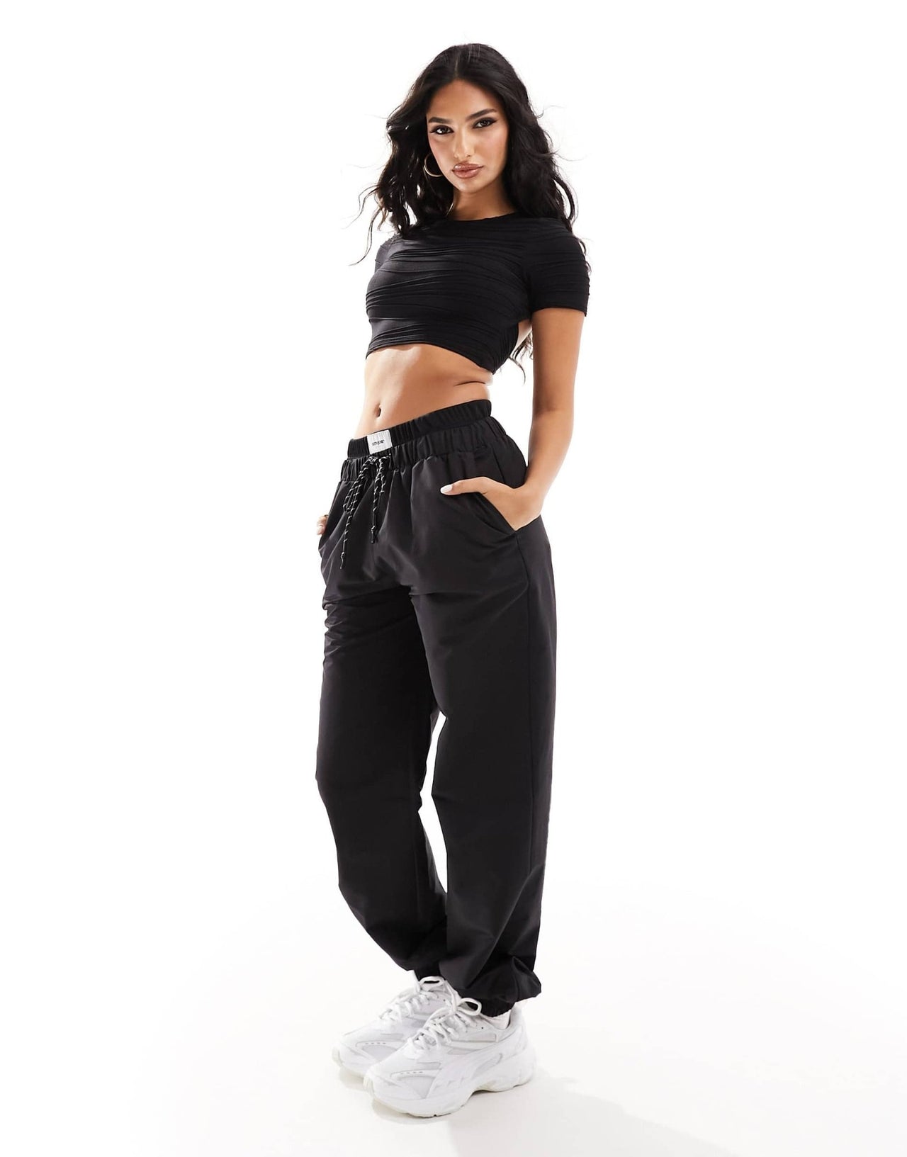 Sixth June textured crop top in black - ASOS Sample Sale