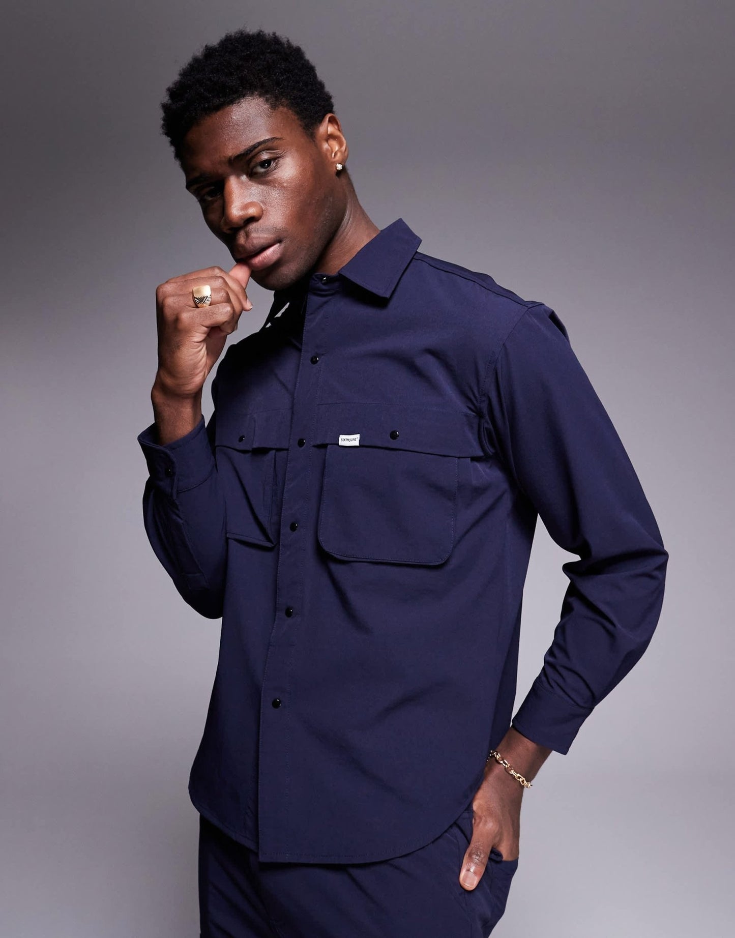 Sixth June utility shirt co - ord in navy - ASOS Sample Sale