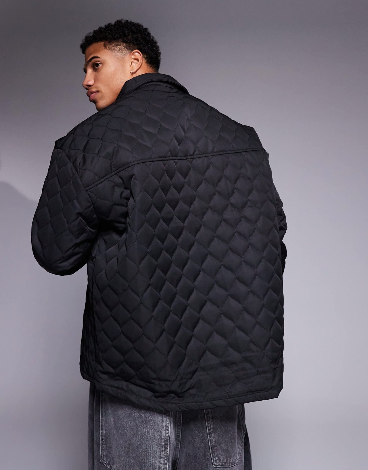 Sixth June wavy quilted jacket in black - ASOS Sample Sale