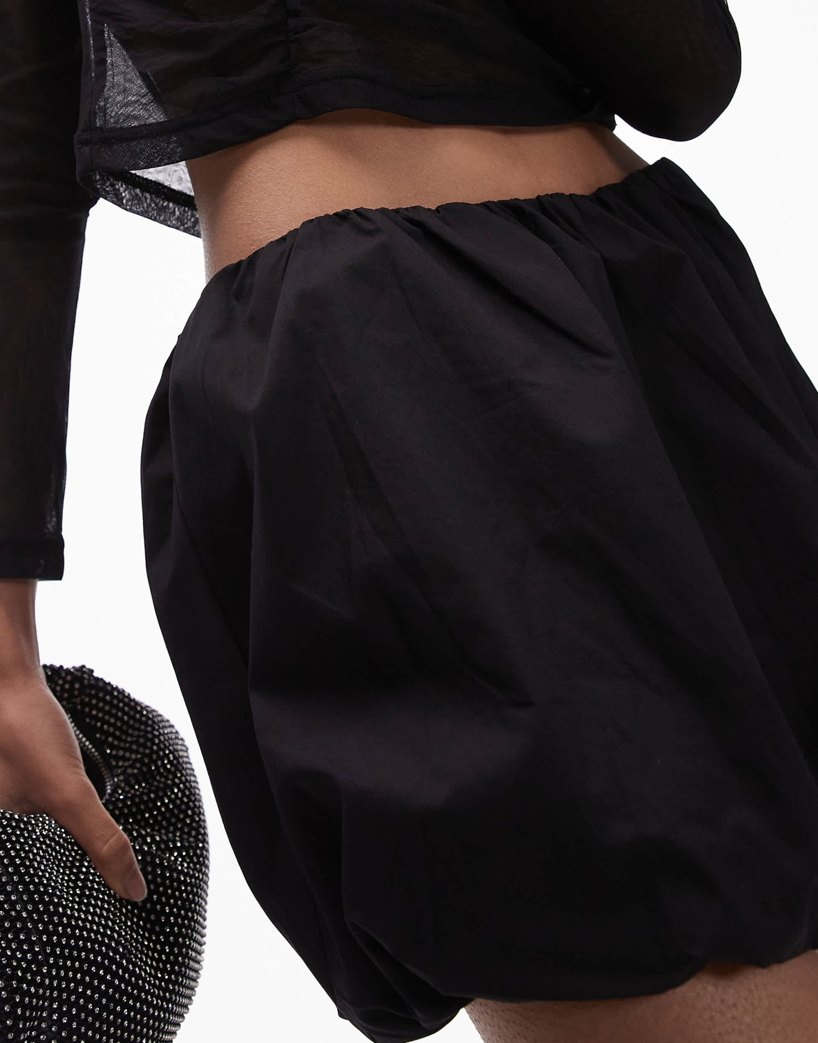 SNDYS bubble mini skirt in black - ASOS Sample Sale