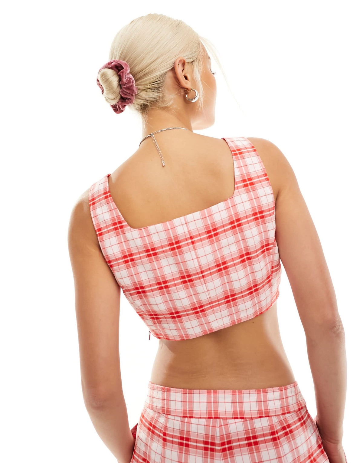 Something New X Chloe Frater corset top co - ord in red check - ASOS Sample Sale