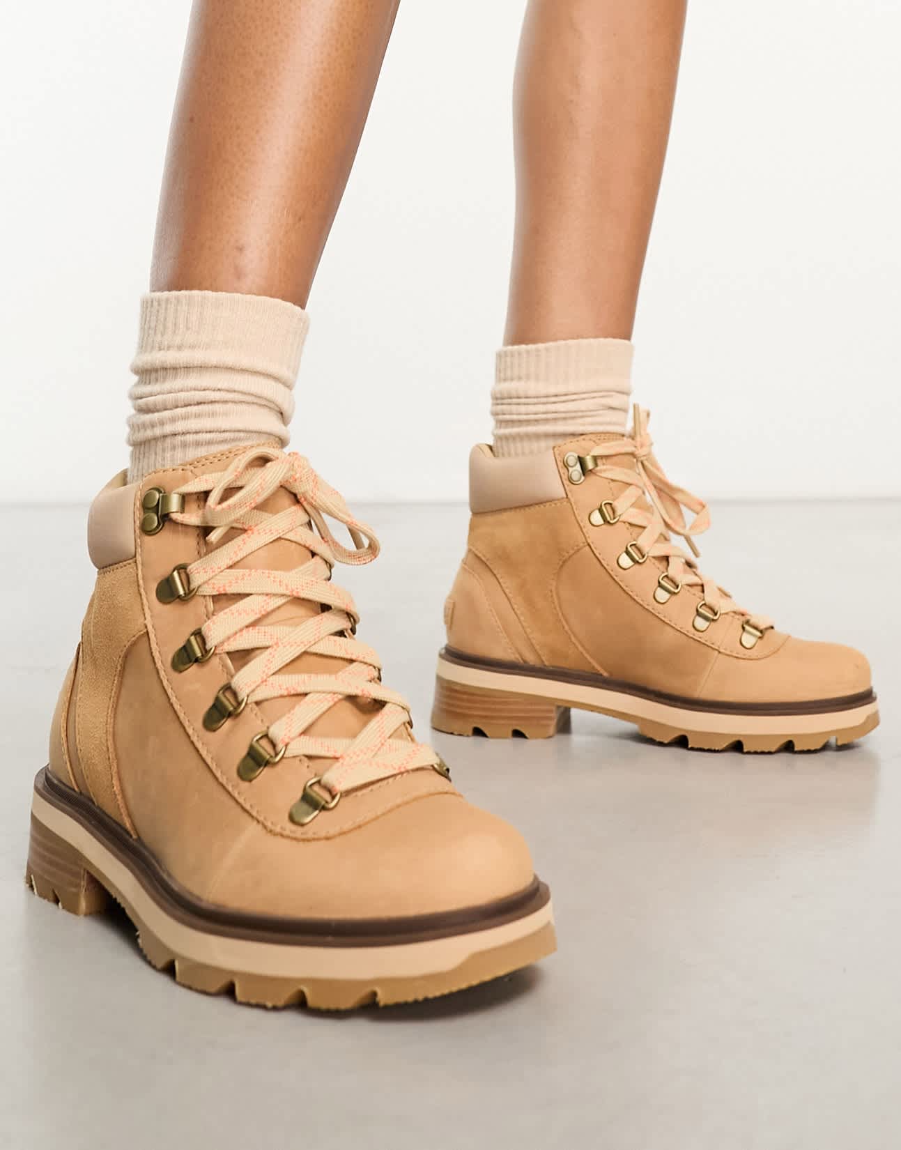 Sorel Lennox Hiker lace up boots in camel - ASOS Sample Sale