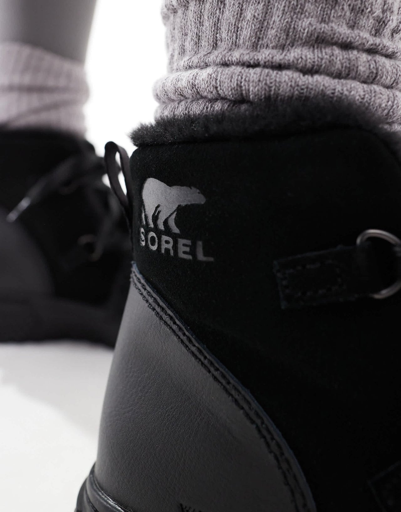 Sorel ONA AVE Alpine WP fleece lined waterproof leather boots in black - ASOS Sample Sale