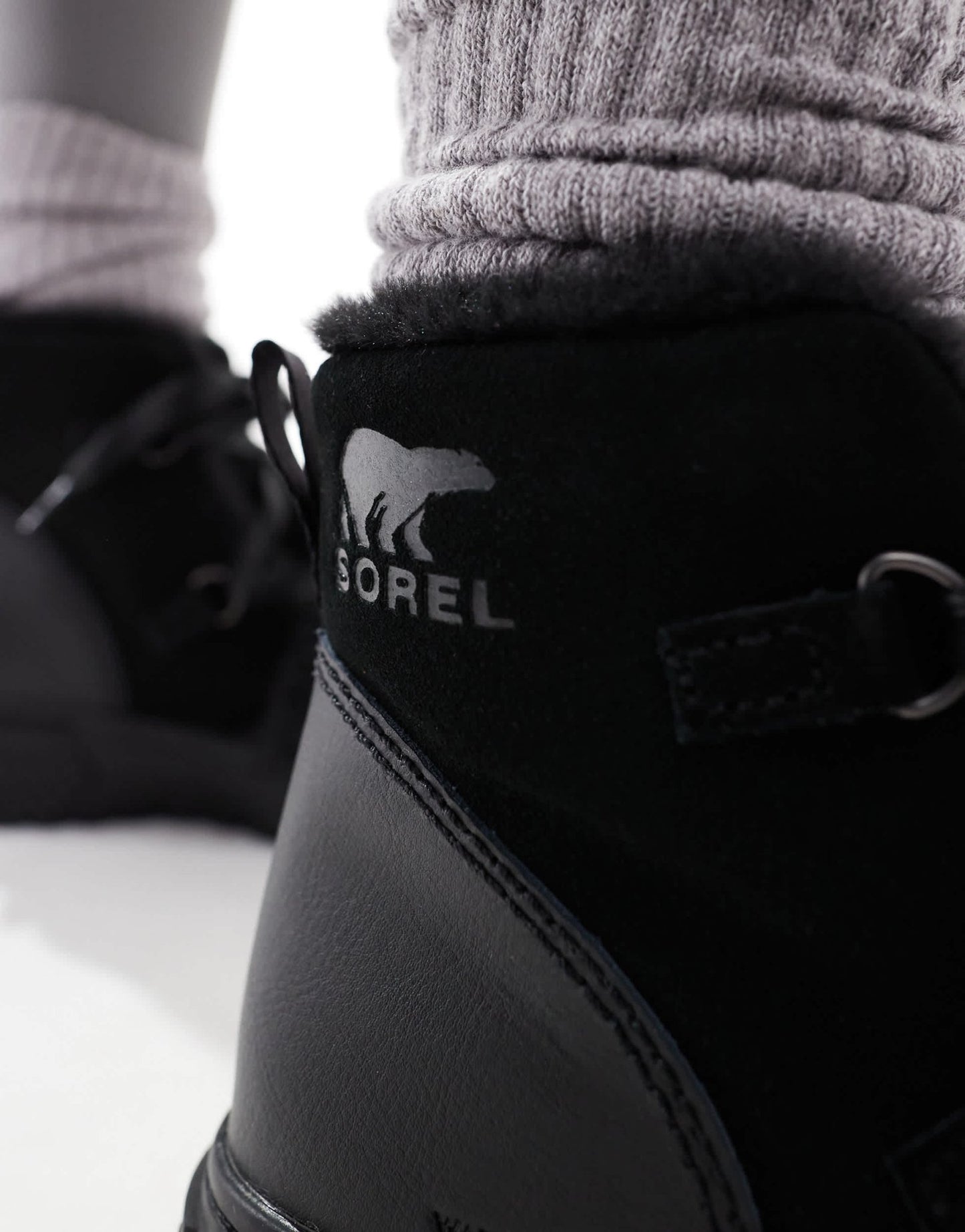 Sorel ONA AVE Alpine WP fleece lined waterproof leather boots in black - ASOS Sample Sale