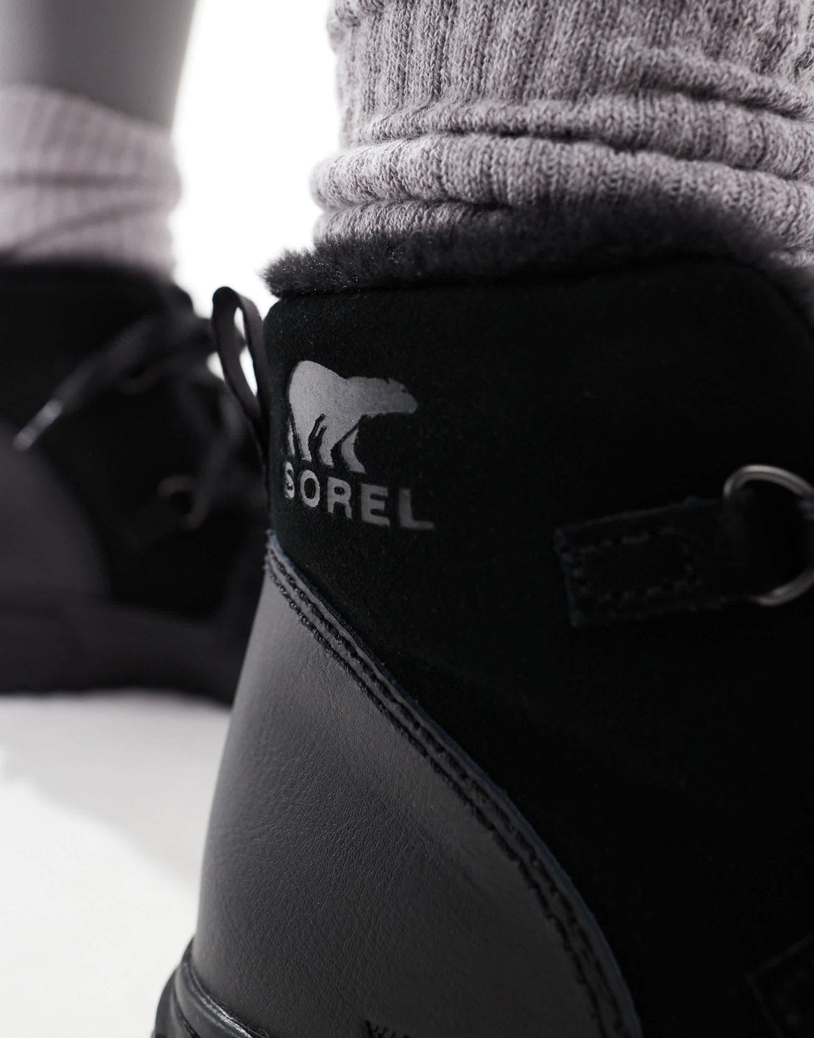 Sorel ONA AVE Alpine WP fleece lined waterproof leather boots in black - ASOS Sample Sale