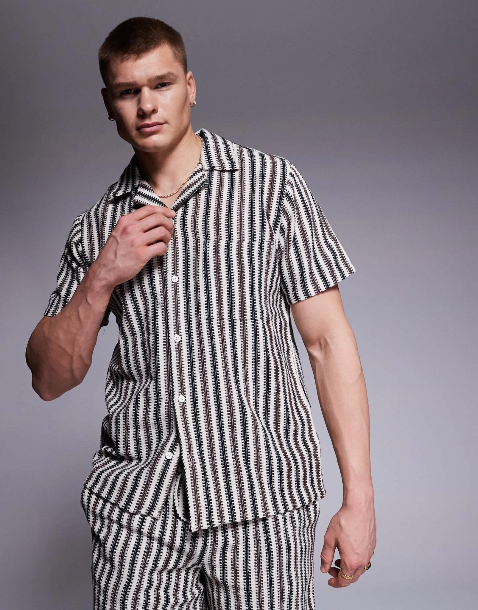 South Beach crochet short sleeve beach shirt co - ord in multi - ASOS Sample Sale