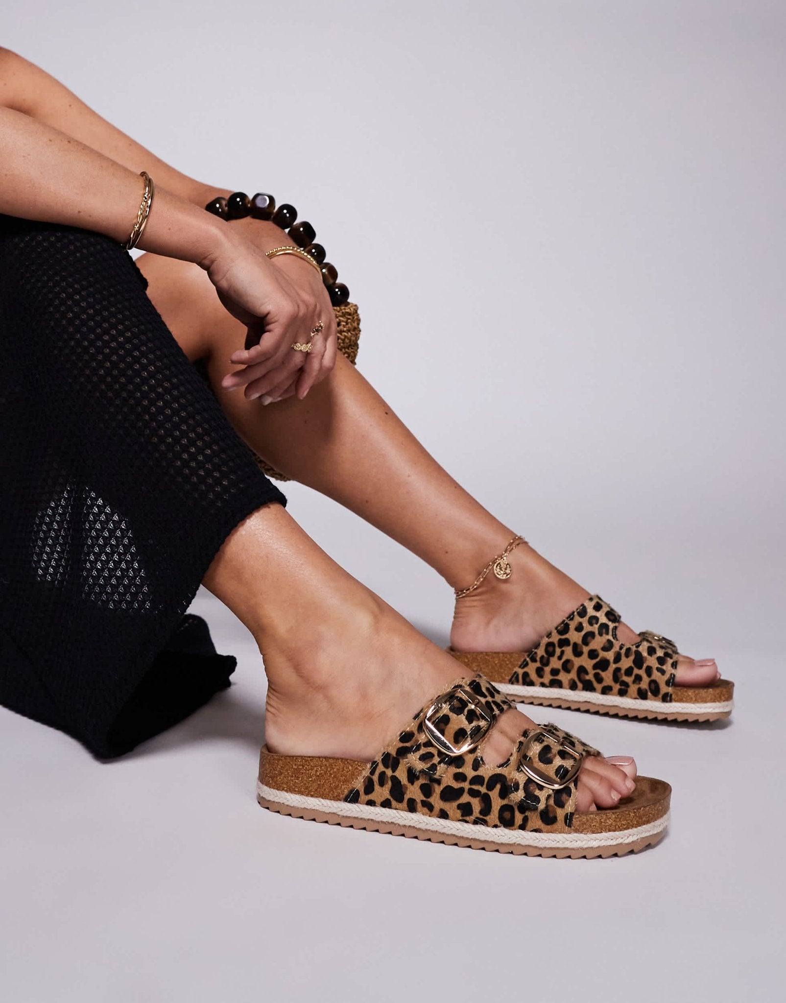 South Beach double buckle espadrille sandals in leopard - ASOS Sample Sale