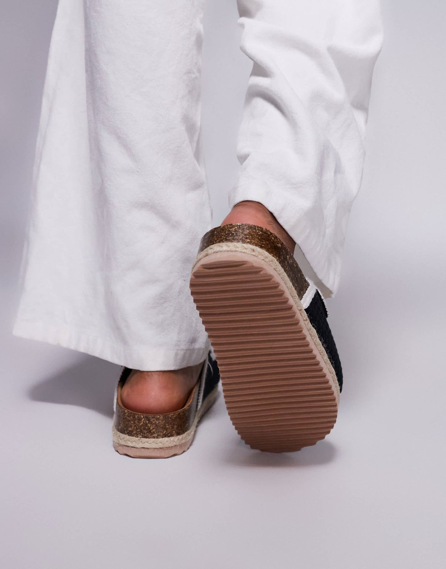 South Beach double strap espadrille sandals in black crochet - ASOS Sample Sale