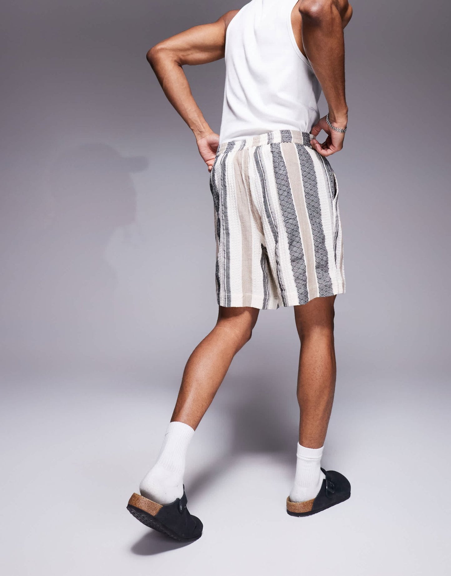 South Beach drawstring textured beach shorts in multi stripe - ASOS Sample Sale