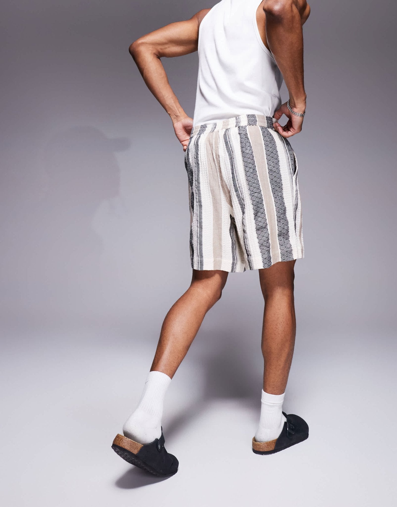 South Beach drawstring textured beach shorts in multi stripe - ASOS Sample Sale
