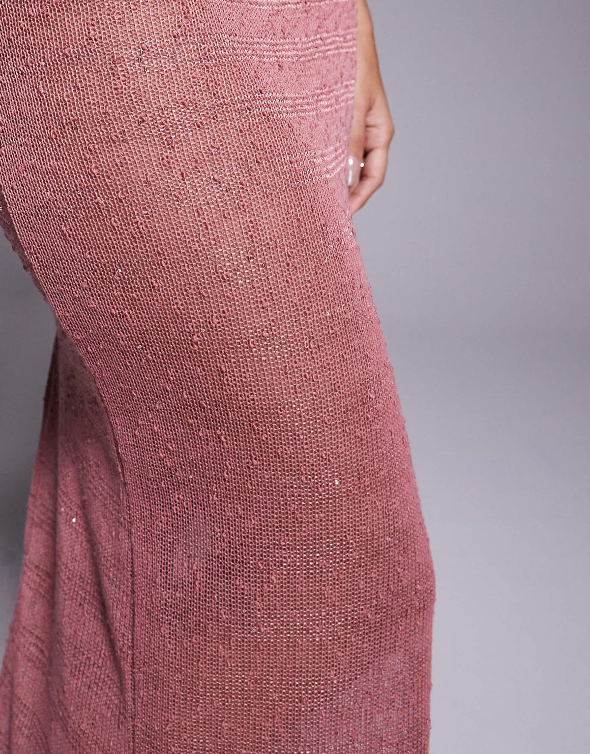 South Beach knitted sequin maxi skirt in dusty pink - ASOS Sample Sale